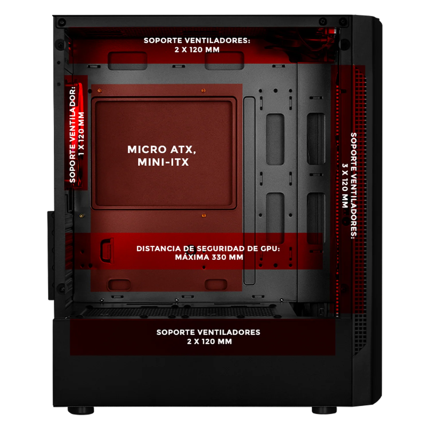 Gabinete XTREME PC GAMING Spider-Man II V3 Edition Mini Torre 3 Fan RGB Negro CXTSPII730BK - Image 3