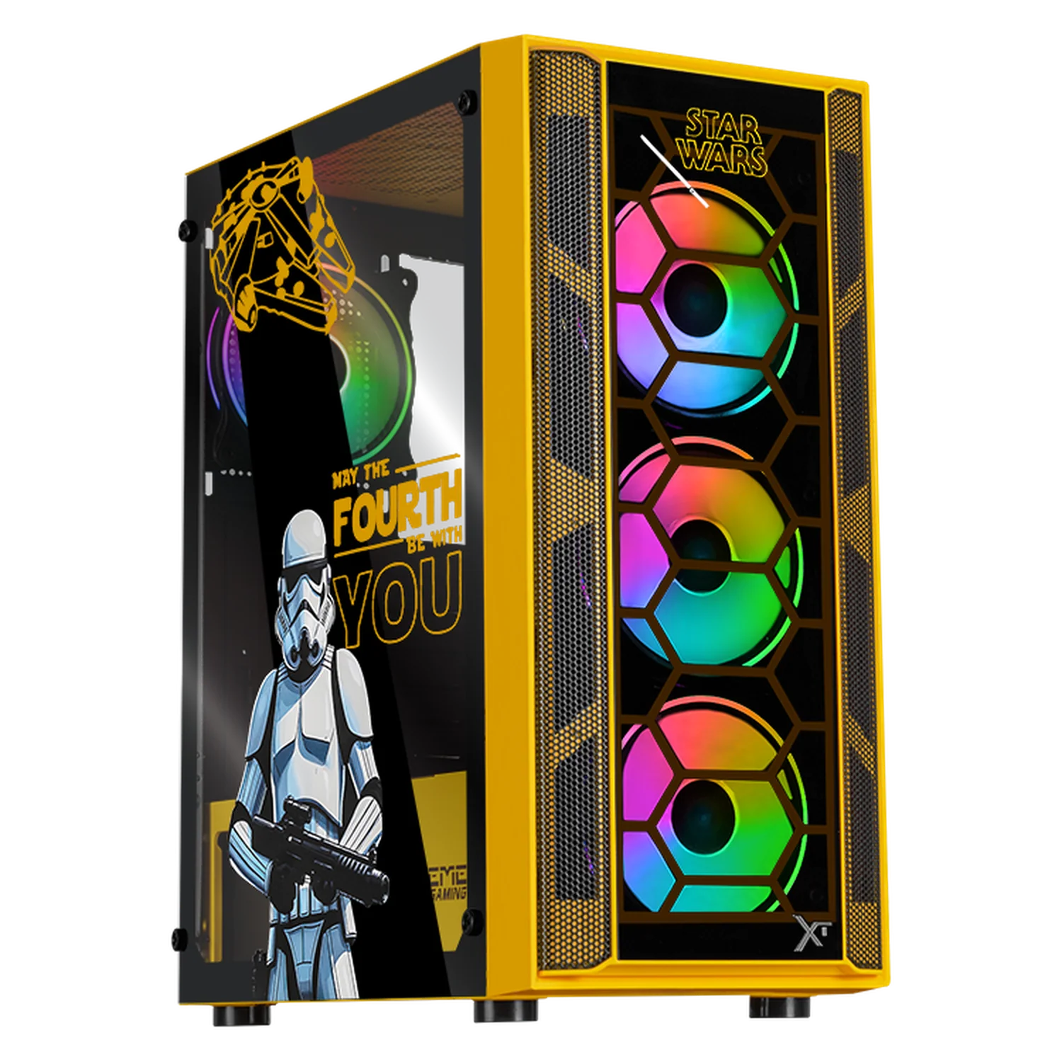 Gabinete XTREME PC GAMING StarWars Stormtrooper Comic Media Torre 4 Fan ARGB Amarillo CXTSTKRYE