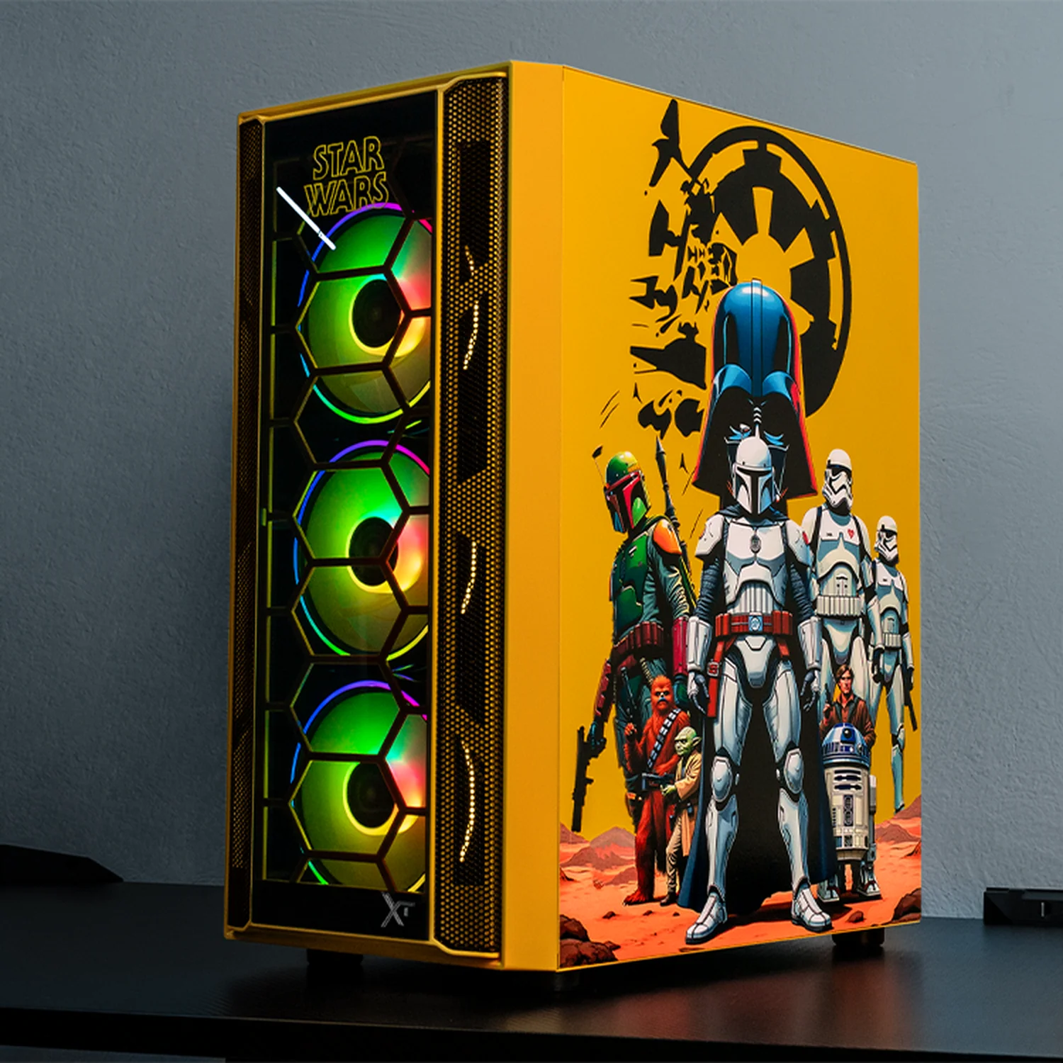 Gabinete XTREME PC GAMING StarWars Stormtrooper Comic Media Torre 4 Fan ARGB Amarillo CXTSTKRYE - Image 6