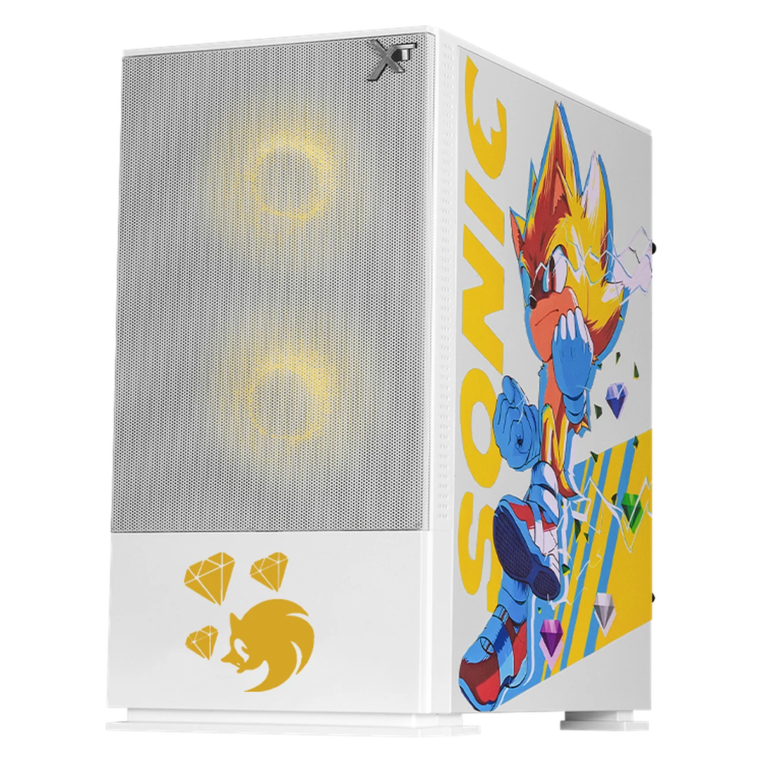 Gabinete XTREME PC GAMING Sonic Super Sonic Comic Mini Torre 3 Fan ARGB Blanco CXTSUAIWT - Image 2