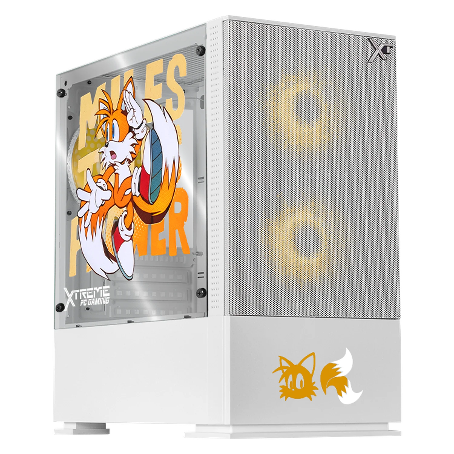 Gabinete XTREME PC GAMING Sonic Tails Comic Edition Mini Torre 3 Fan ARGB Blanco CXTTCAIWT