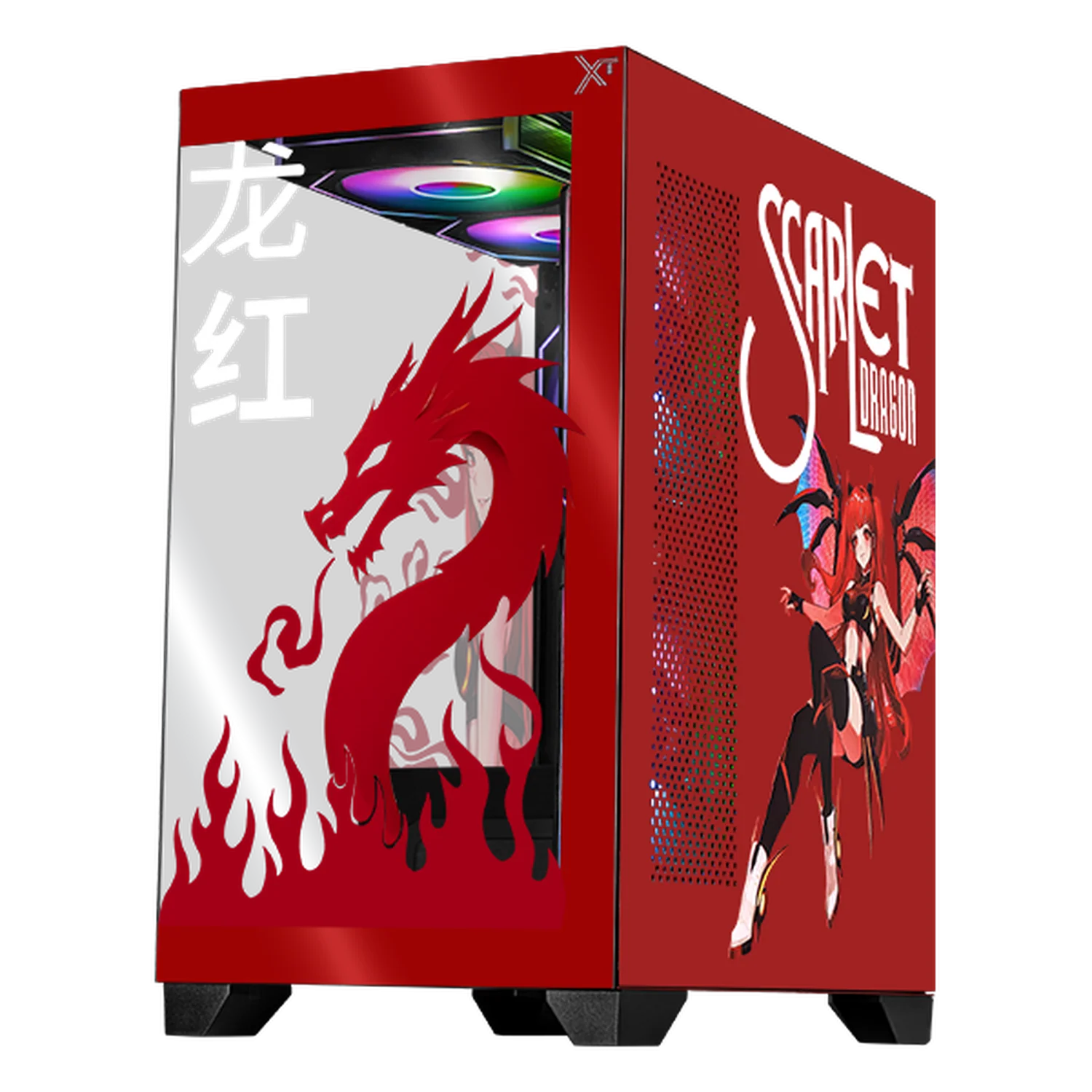 Gabinete XTREME PC GAMING Scarlet Dragon Edition Mini Torre 5 Fan ARGB HUB Rojo CXTSD9000RD - Image 2
