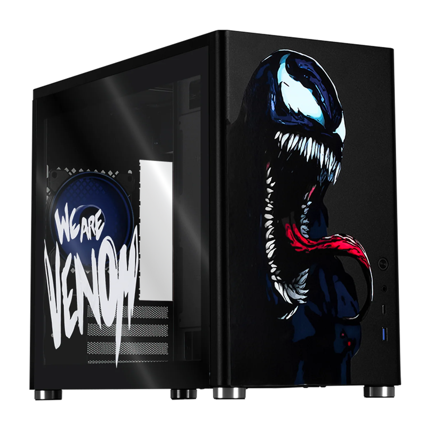 Gabinete XTREME PC GAMING Venom V2 Comic Edition Mini Torre USB-C Negro CXTVE985BK