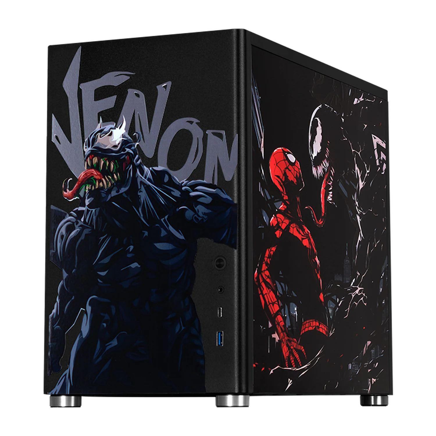 Gabinete XTREME PC GAMING Venom-Spider Comic Edition Mini Torre USB-C Negro CXTVS985BK - Image 2