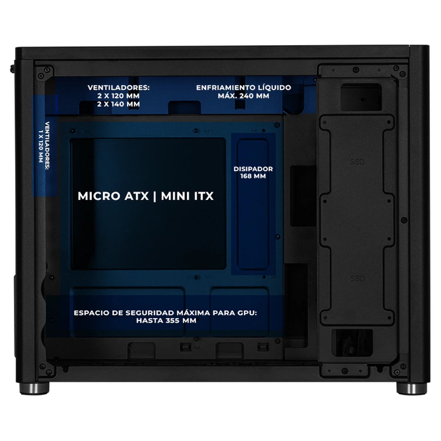 Gabinete XTREME PC GAMING Venom-Spider Comic Edition Mini Torre USB-C Negro CXTVS985BK - Image 3