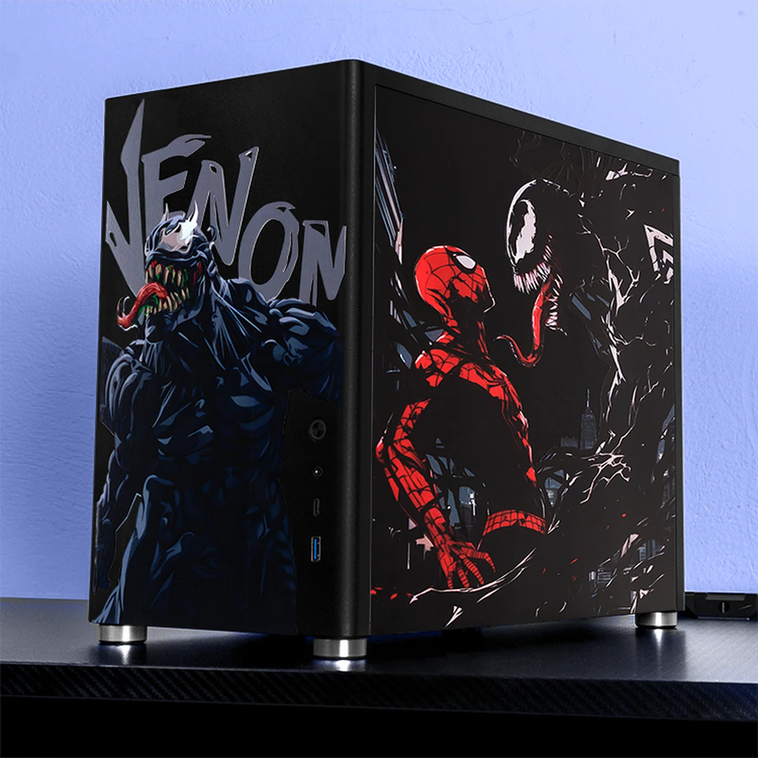 Gabinete XTREME PC GAMING Venom-Spider Comic Edition Mini Torre USB-C Negro CXTVS985BK - Image 6