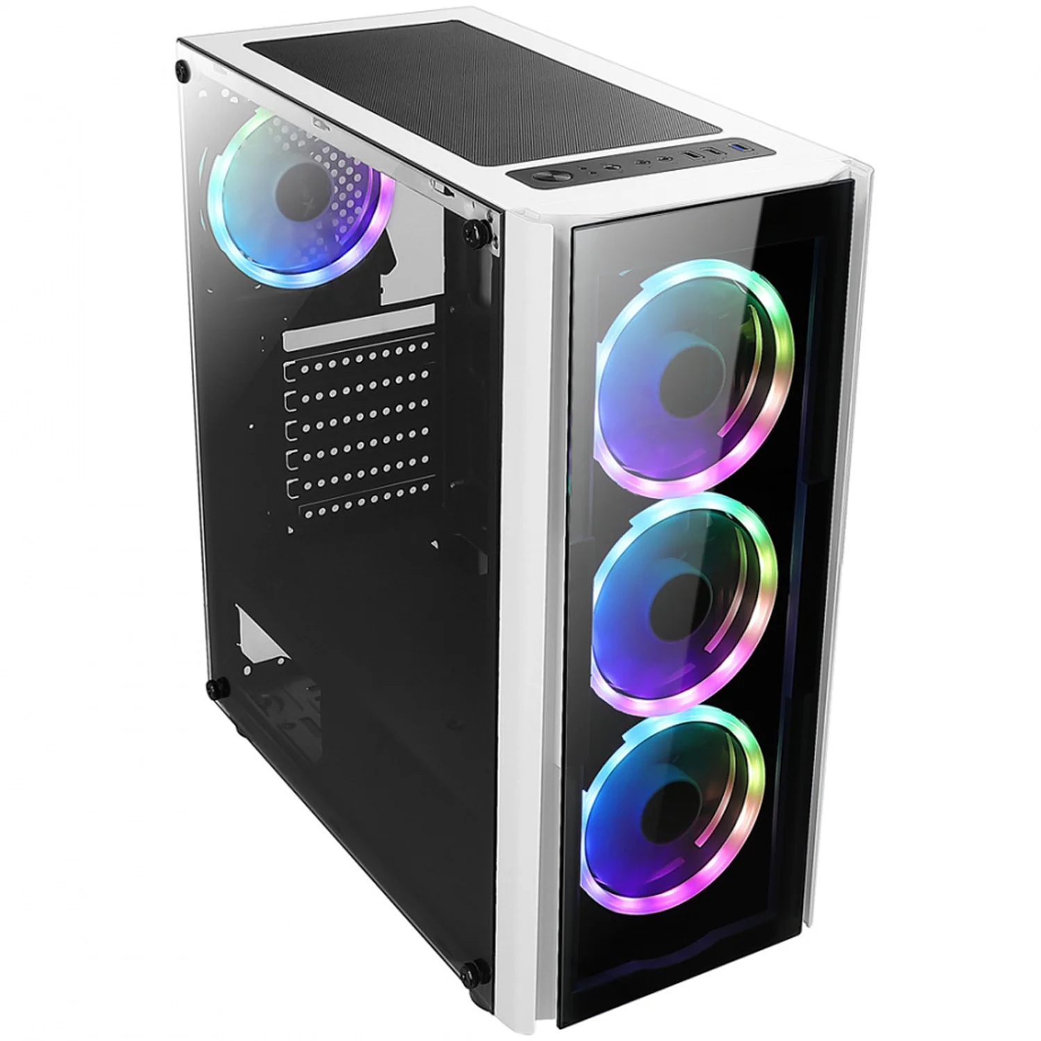 Gabinete Gamer XZEAL XZ110-1 ATX 3 Fan Cristal Templado RGB Blanco XZCGB12W - Image 2