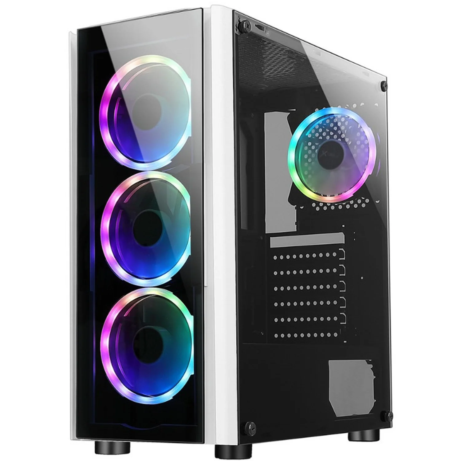 Gabinete Gamer XZEAL XZ110-1 ATX 3 Fan Cristal Templado RGB Blanco XZCGB12W - Image 4