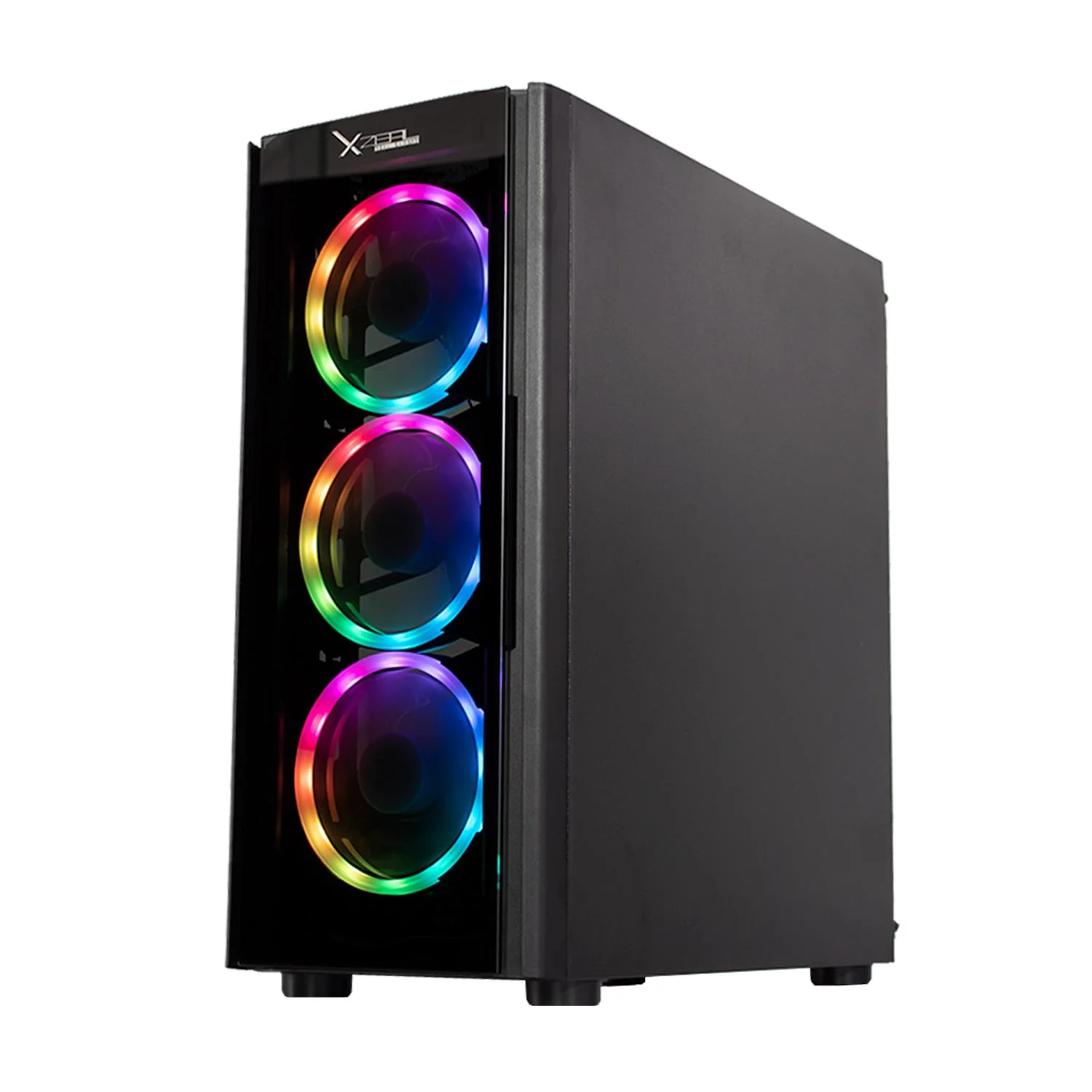 Gabinete Gamer XZEAL XZ110 RGB Cristal Templado Negro 4 ventiladores XZCGB12B - Image 2