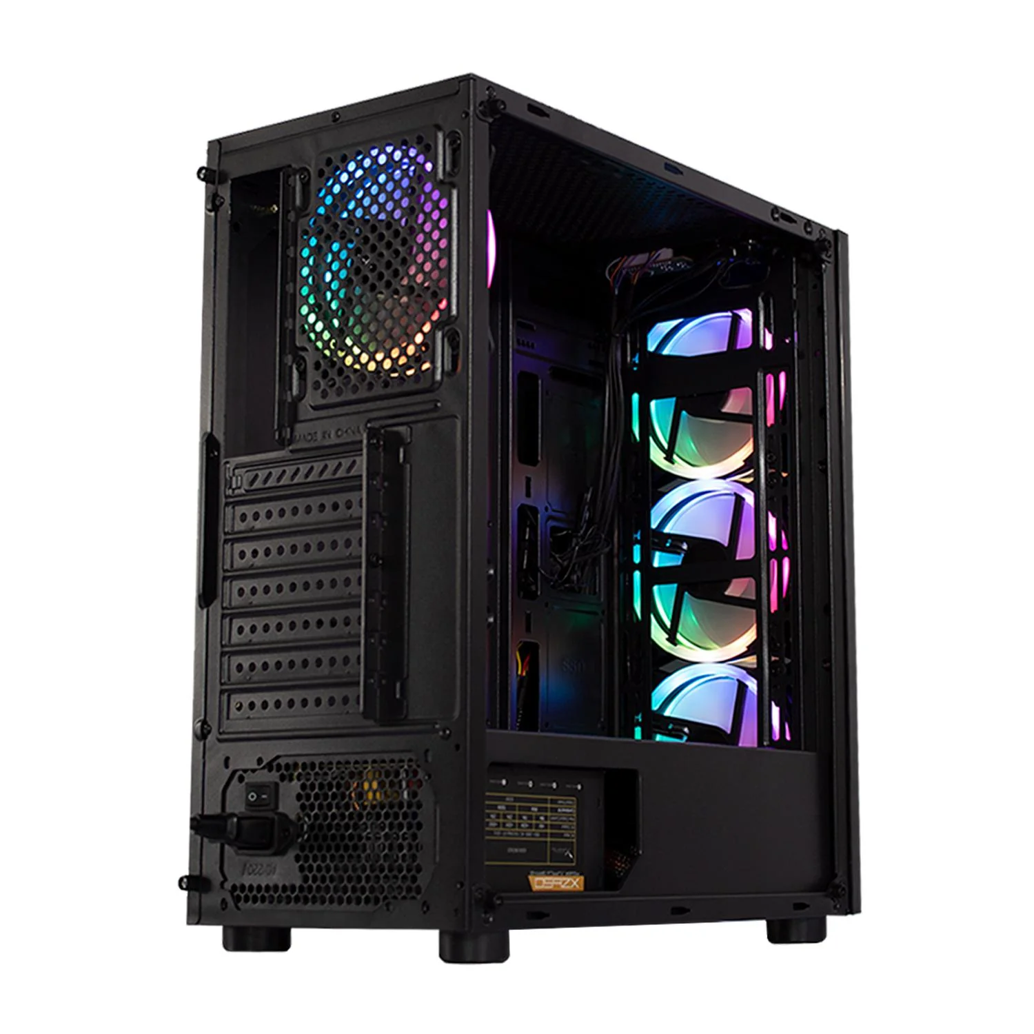 Gabinete Gamer XZEAL XZ110 RGB Cristal Templado Negro 4 ventiladores XZCGB12B - Image 3