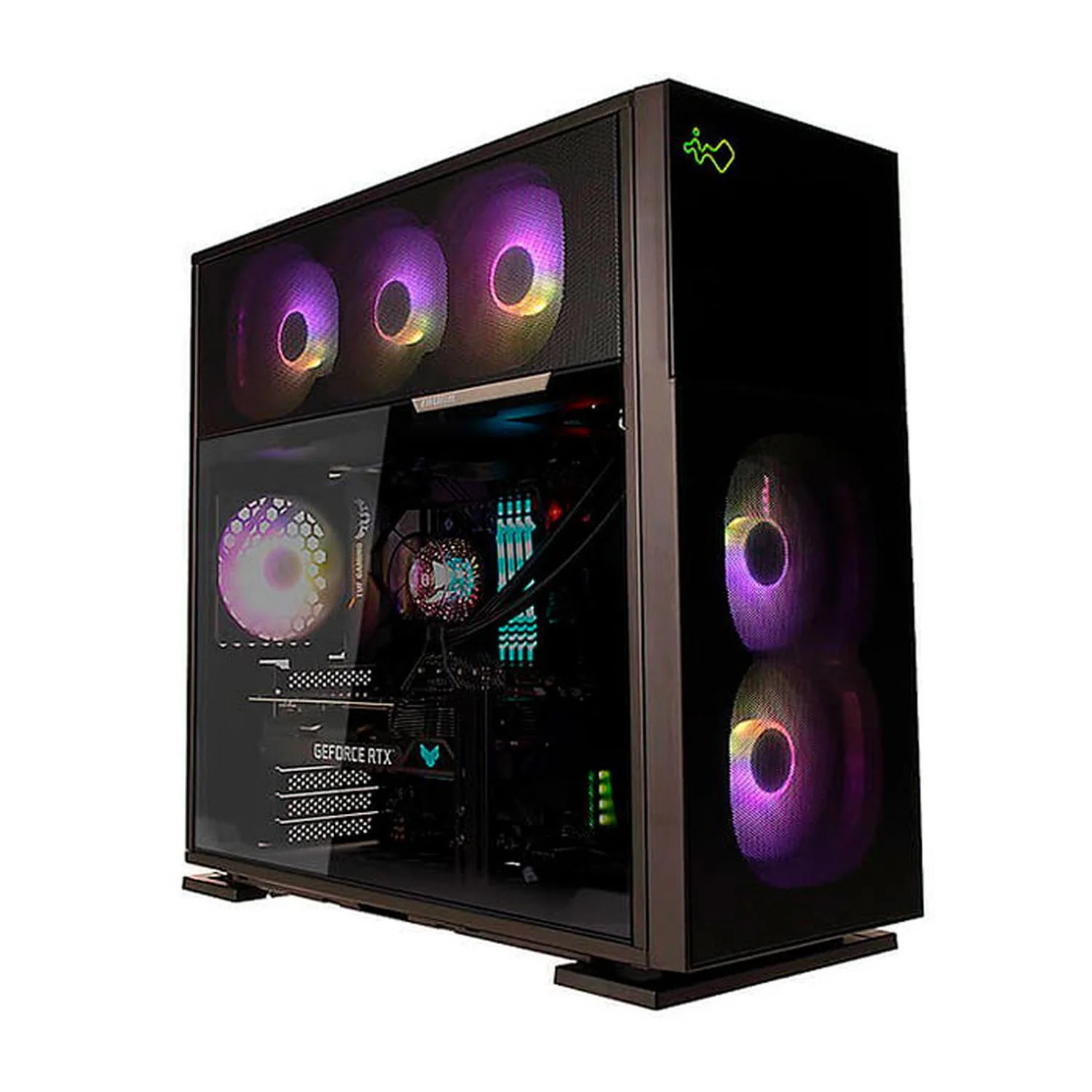 Gabinete IN WIN 515 1 Fan USB Tipo C Cristal Templado Soporte GPU Media Torre