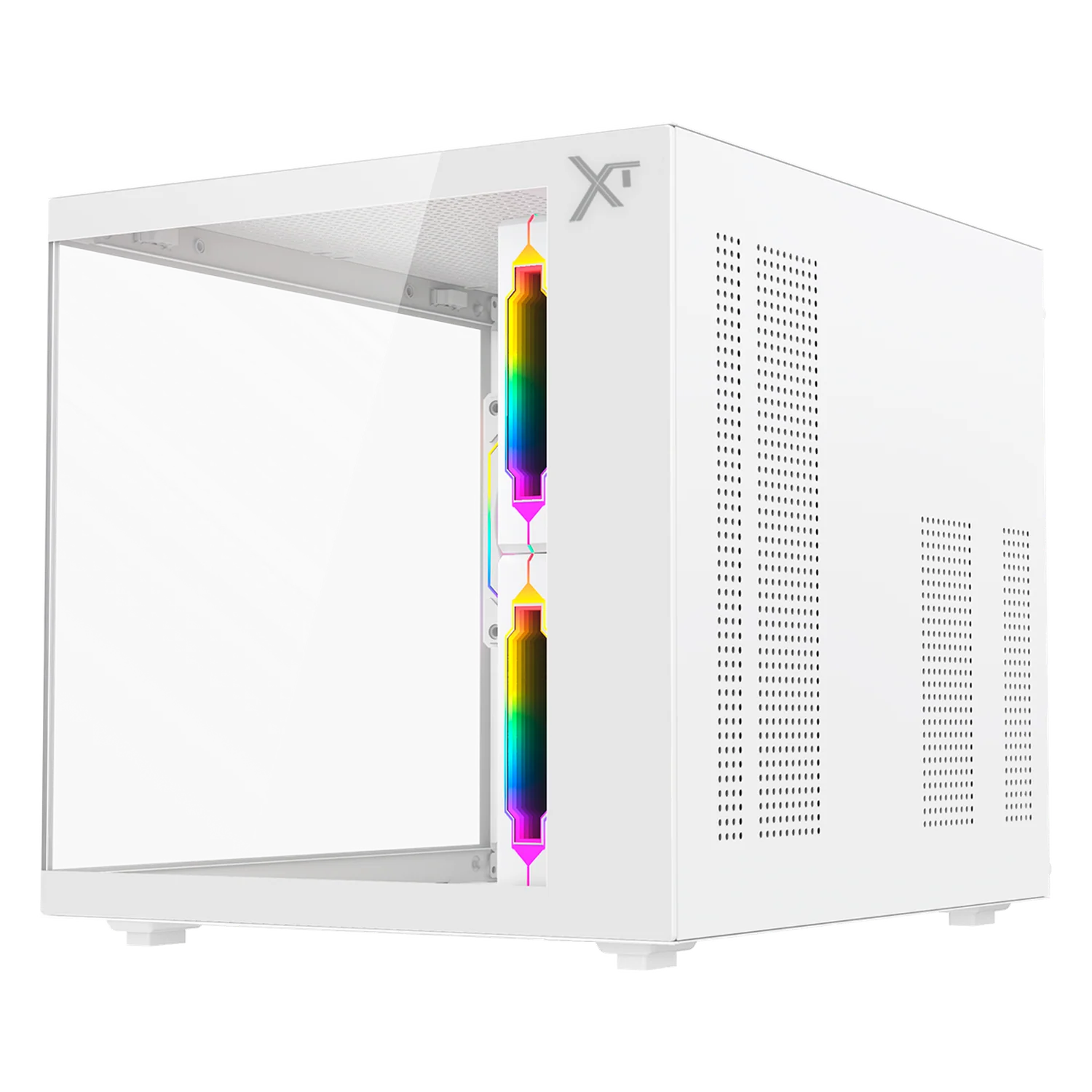 Gabinete XTREME PC GAMING Crystal Core Mini Torre 3 Fan ARGB 600W Blanco CDXT3700WT - Image 2