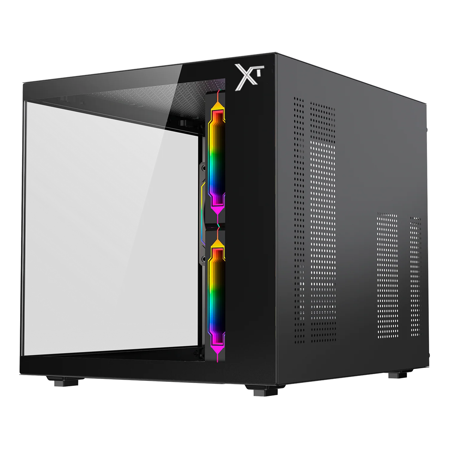 Gabinete XTREME PC GAMING Crystal Core Mini Torre 3 Fan ARGB 600W Negro CDXT3700BK - Image 2