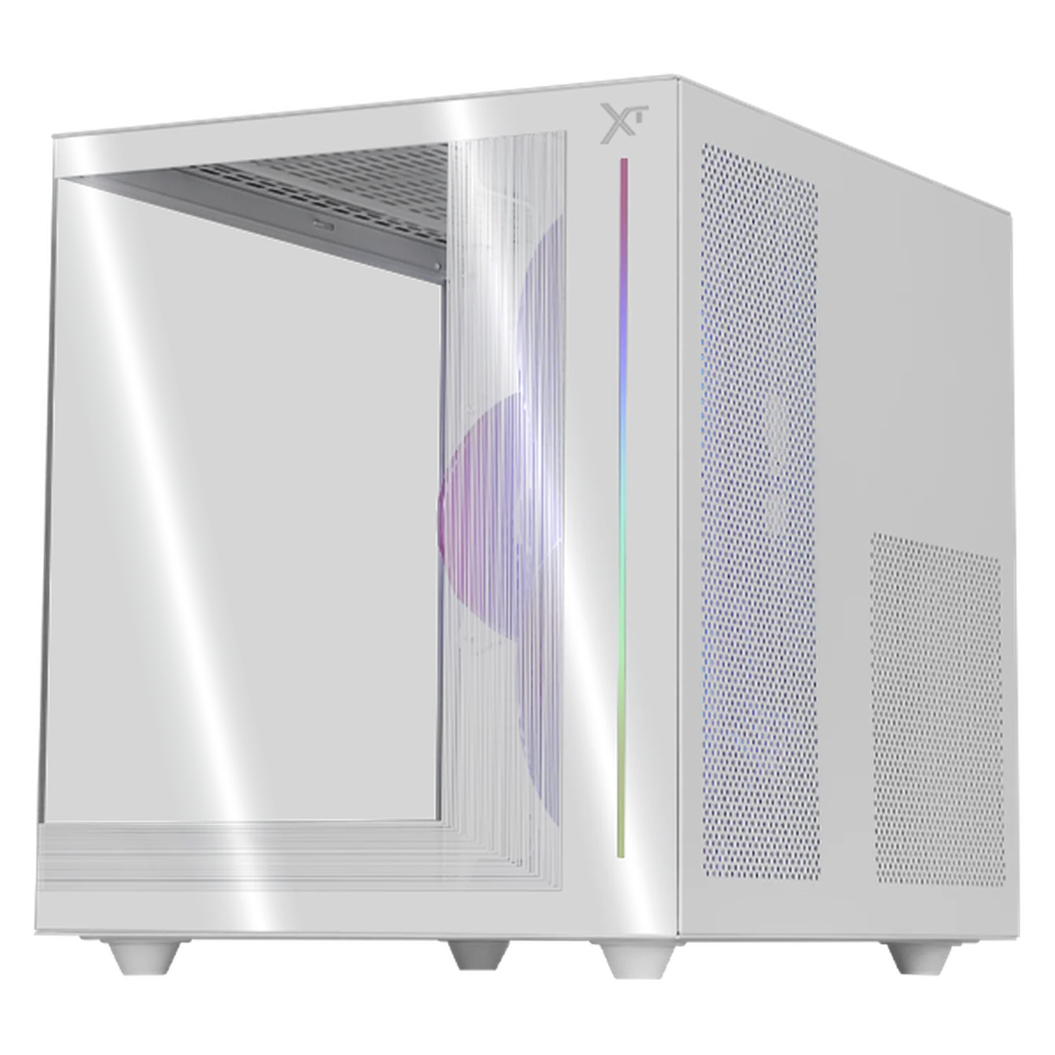 Gabinete XTREME PC GAMING Crystal Cube Mini Torre 3 Fan ARGB Blanco CXT955WT - Image 2