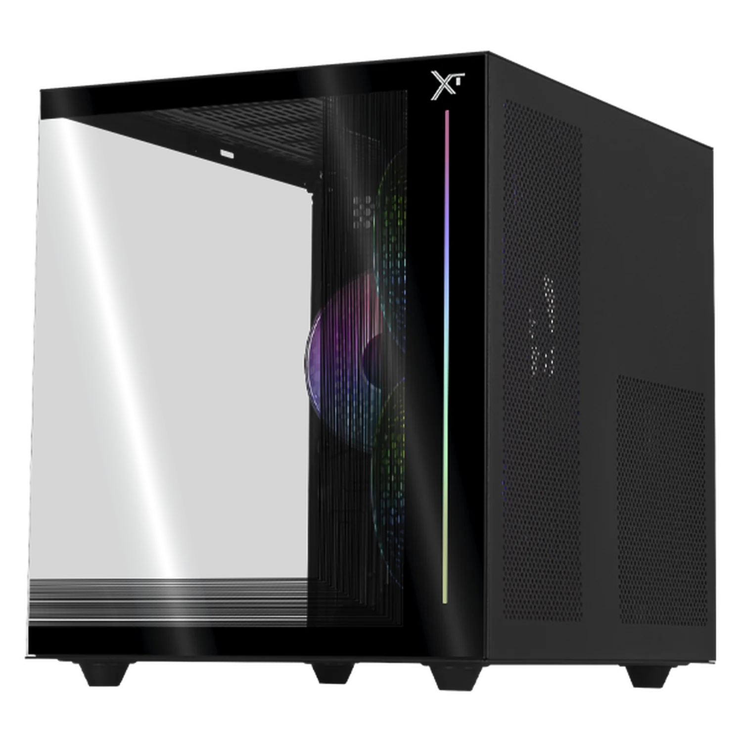 Gabinete XTREME PC GAMING Crystal Cube Mini Torre 3 Fan ARGB Negro CXT955BK - Image 2