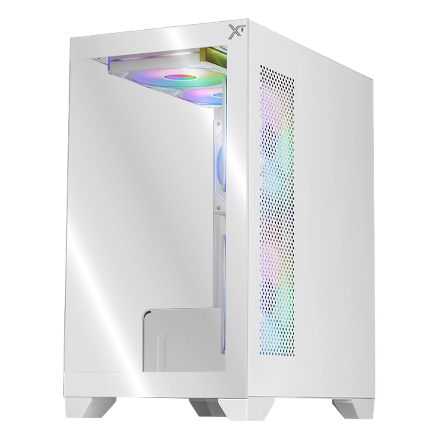 Gabinete XTREME PC GAMING Crystal Hive Mini Torre 5 Fan ARGB Blanco CXT3600WT - Image 2
