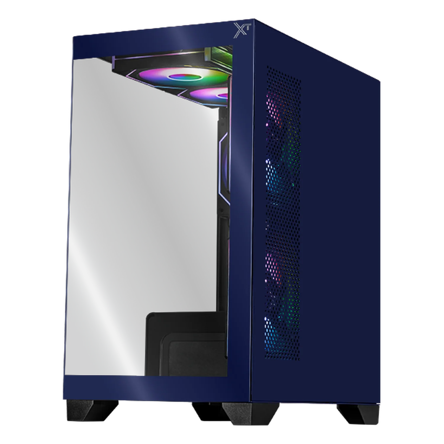 Gabinete XTREME PC GAMING Crystal Hive Mini Torre 5 Fan ARGB HUB Azul CXT3600BU - Image 2