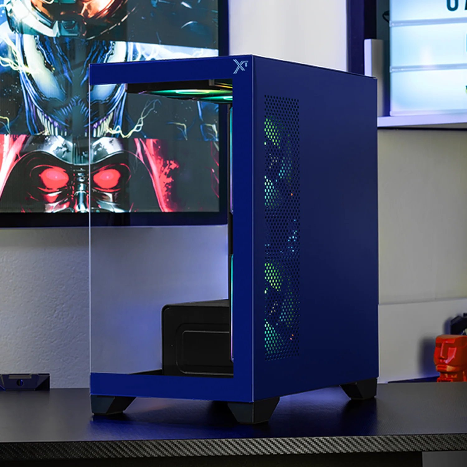Gabinete XTREME PC GAMING Crystal Hive Mini Torre 5 Fan ARGB HUB Azul CXT3600BU - Image 6