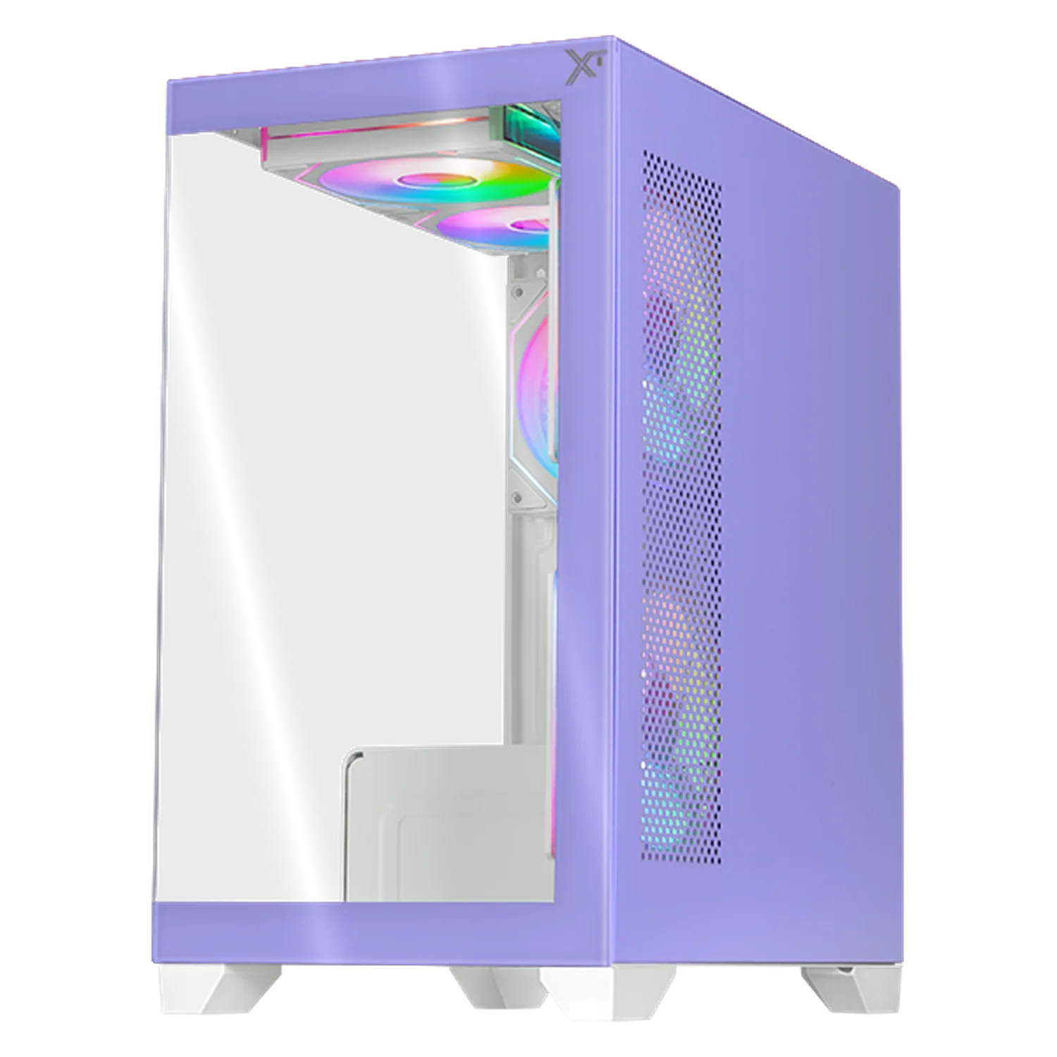 Gabinete XTREME PC GAMING Crystal Hive Mini Torre 5 Fan ARGB HUB Lila CXT3600LC - Image 2