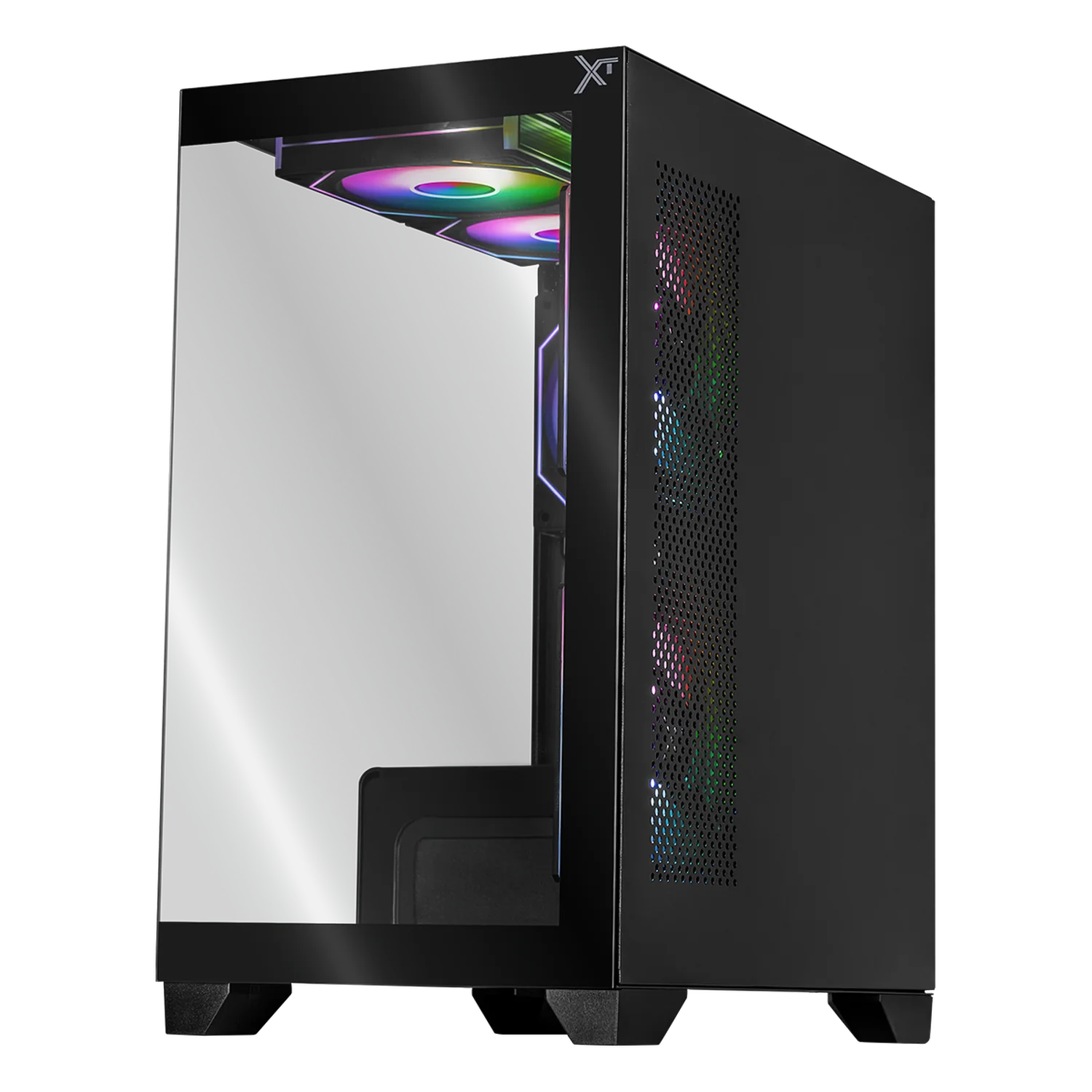 Gabinete XTREME PC GAMING Crystal Hive Mini Torre 5 Fan ARGB Negro CXT3600BK - Image 2