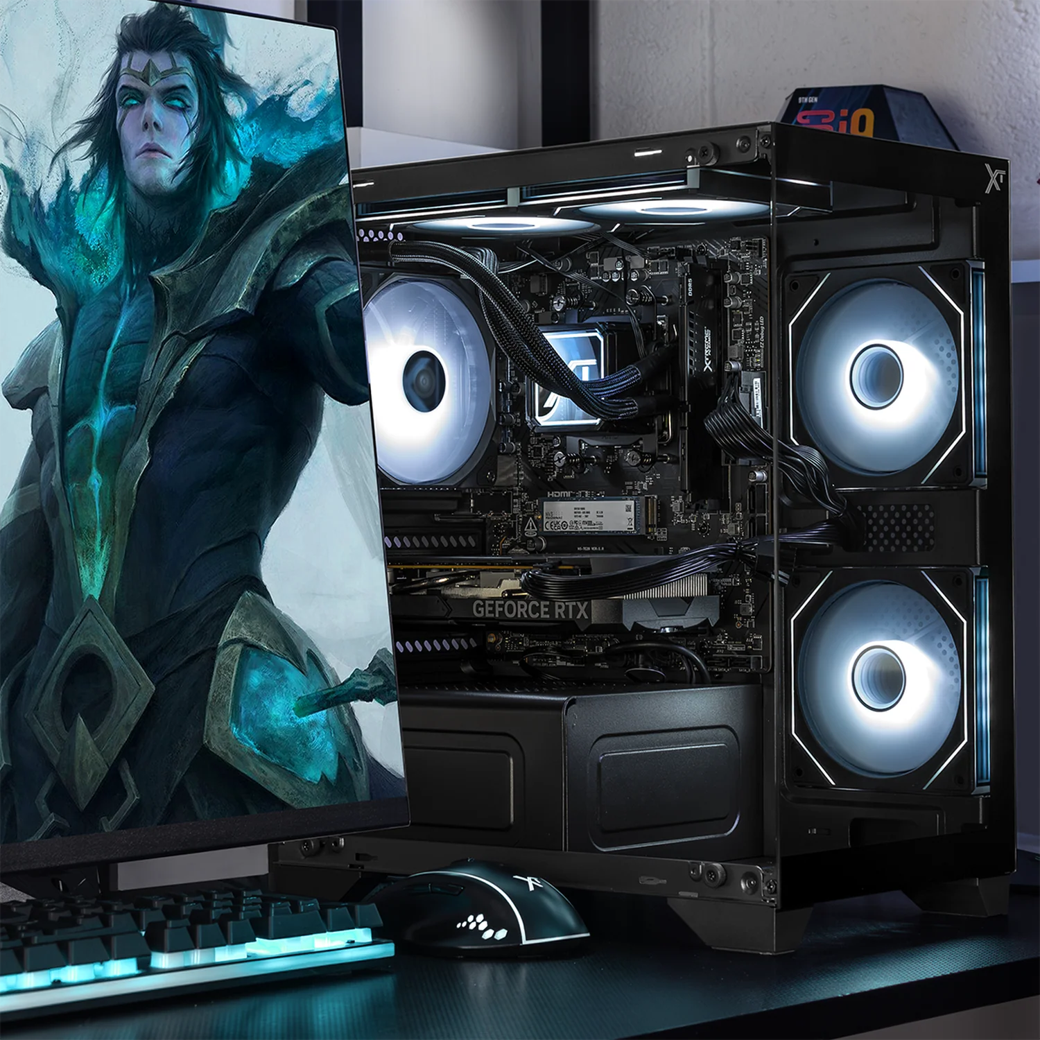 Gabinete XTREME PC GAMING Crystal Hive Mini Torre 5 Fan ARGB Negro CXT3600BK - Image 6