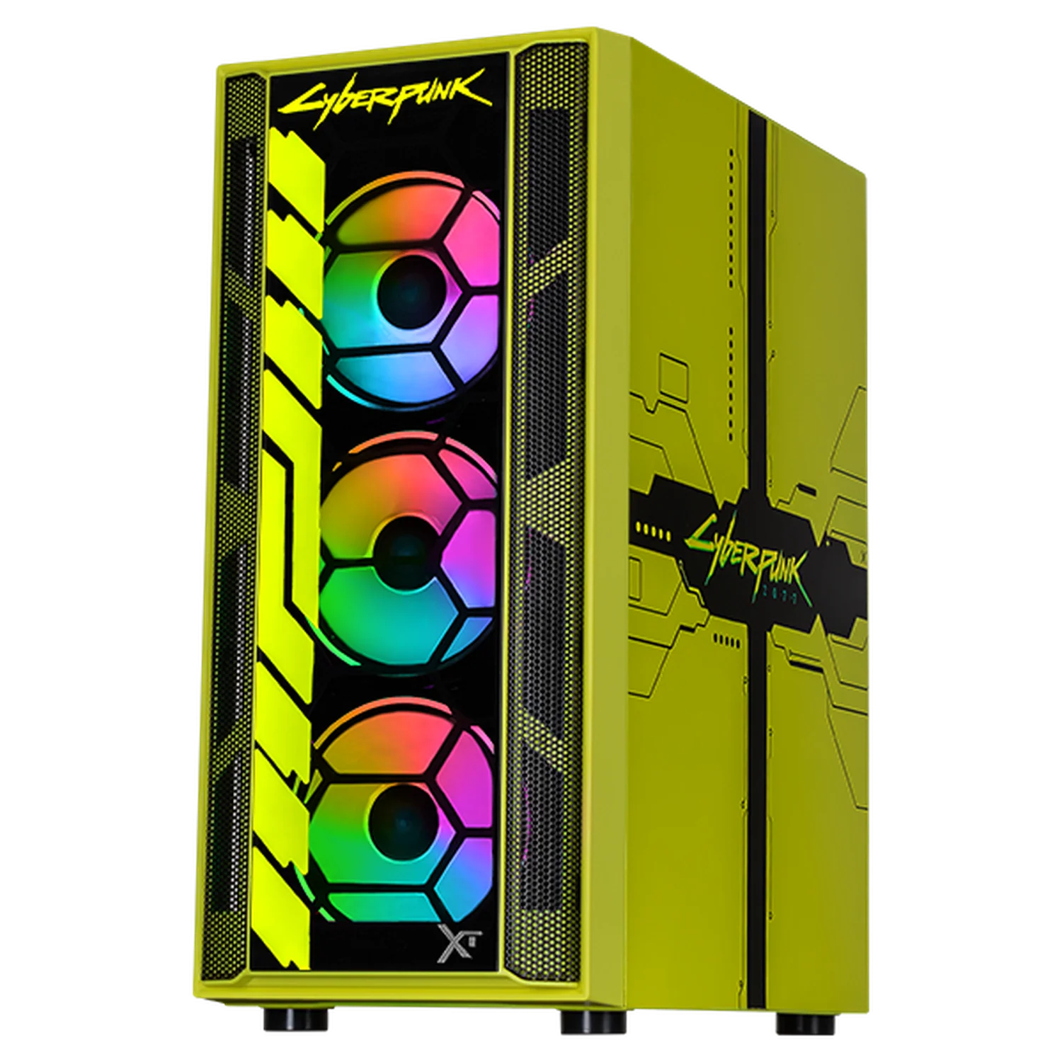 Gabinete XTREME PC GAMING Cyberpunk Vincent Edition Media Torre 4 Fan ARGB Verde Neon CXTCYVIKRNG - Image 2