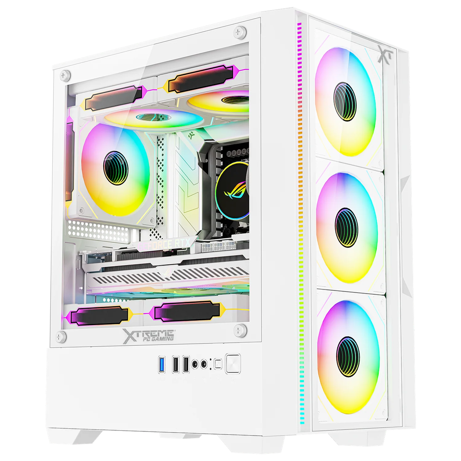 Gabinete XTREME PC GAMING Dragonfly PRO Mini Torre 4 Fan ARGB Blanco CDXT4900WT - Image 2