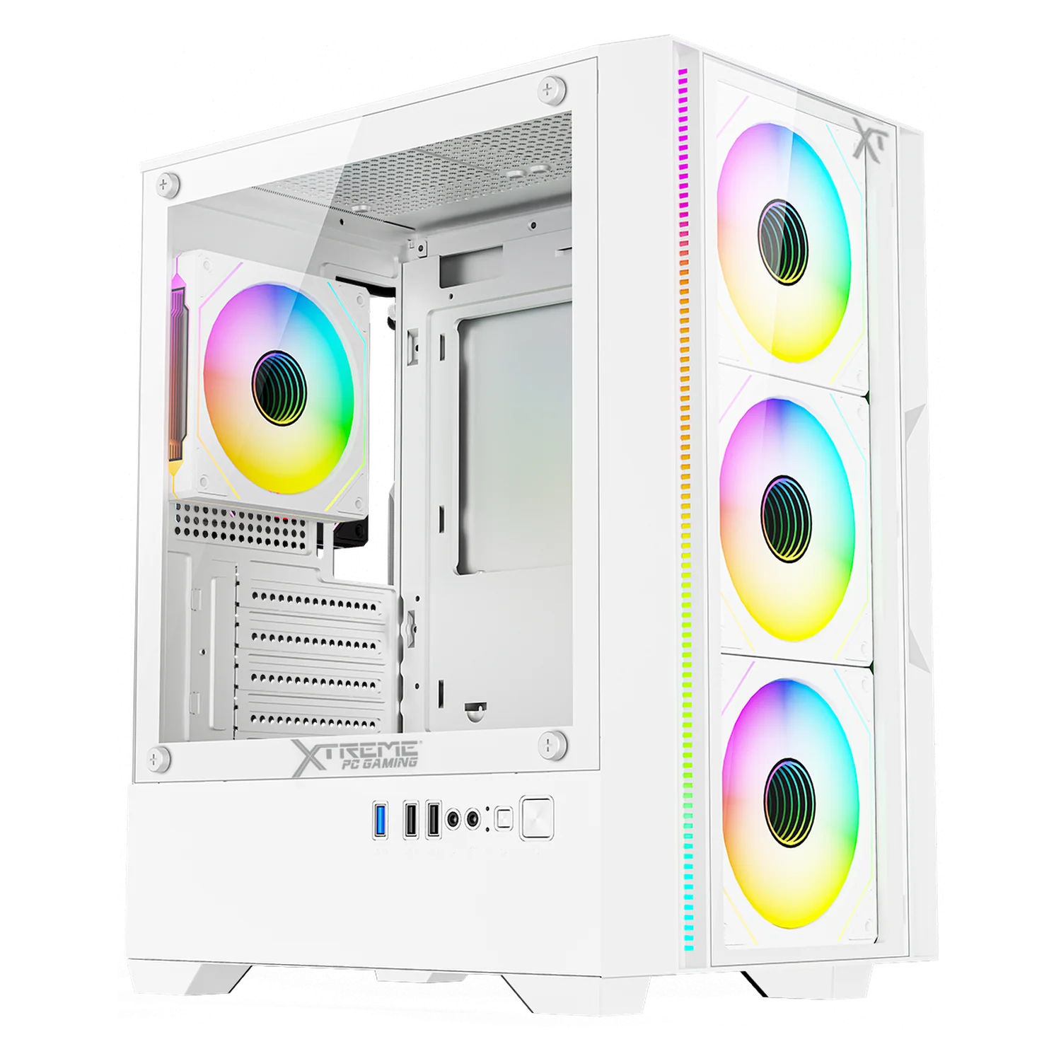 Gabinete XTREME PC GAMING Dragonfly PRO Mini Torre 4 Fan ARGB Blanco CDXT4900WT - Image 4