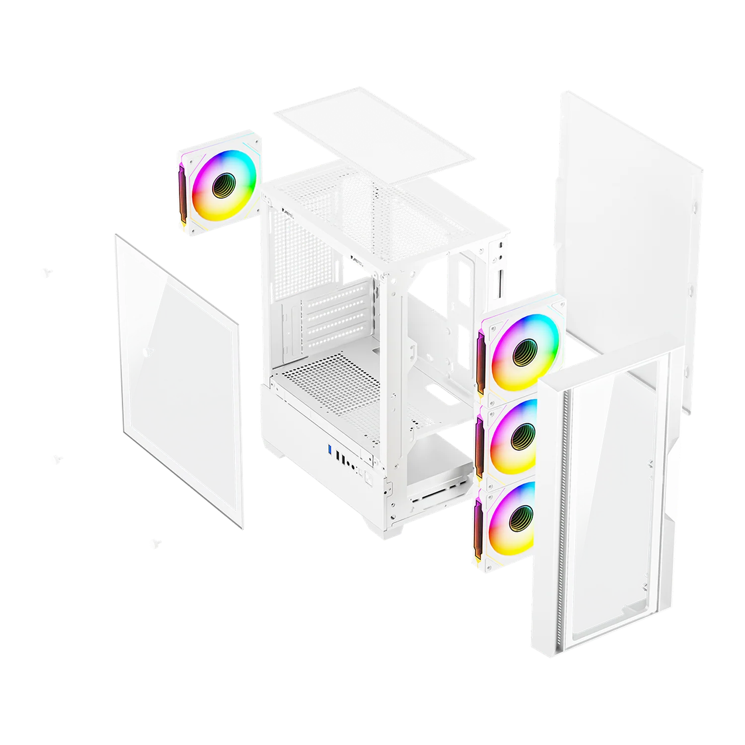 Gabinete XTREME PC GAMING Dragonfly PRO Mini Torre 4 Fan ARGB Blanco CDXT4900WT - Image 6