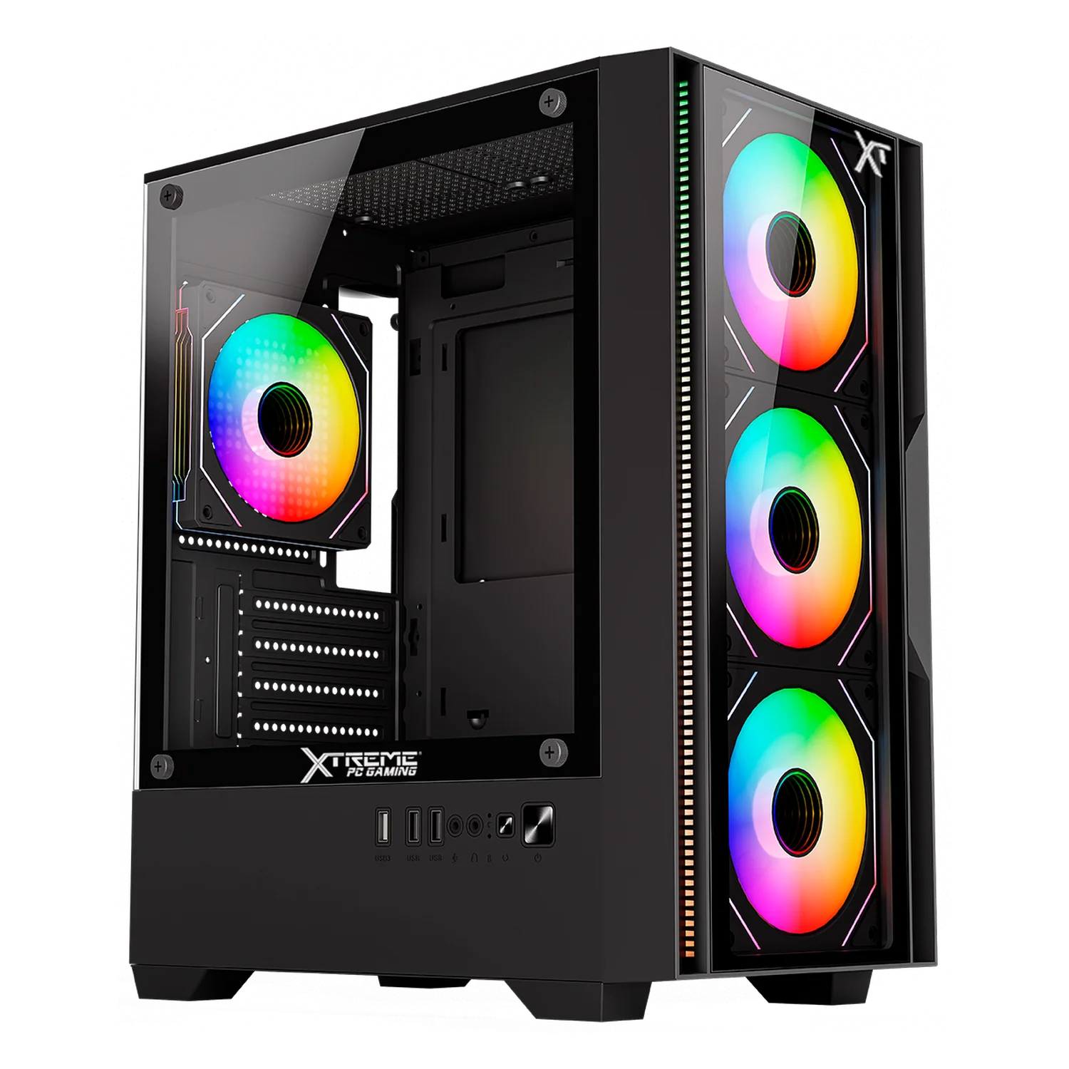 Gabinete XTREME PC GAMING Dragonfly PRO Mini Torre 4 Fan ARGB Negro CDXT4900BK