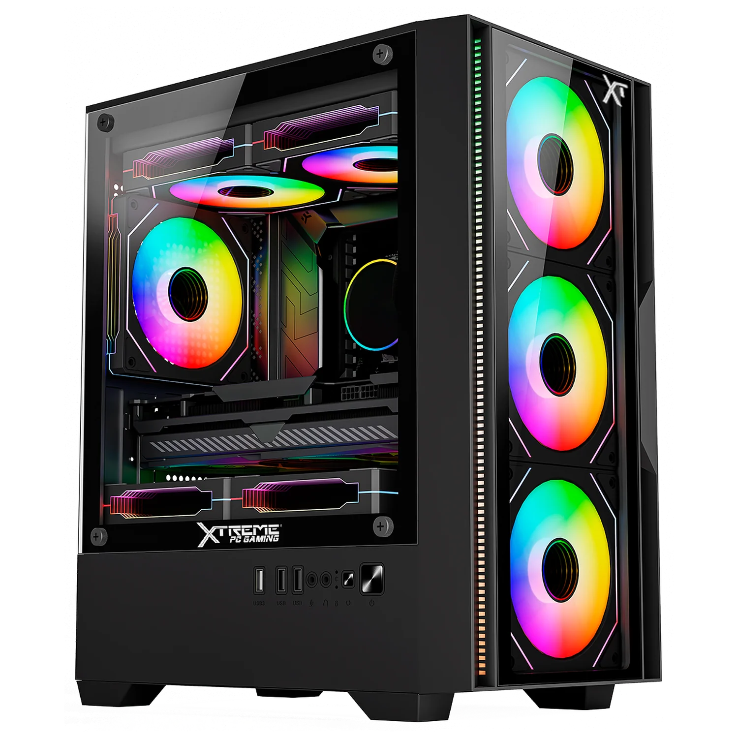 Gabinete XTREME PC GAMING Dragonfly PRO Mini Torre 4 Fan ARGB Negro CDXT4900BK - Image 2