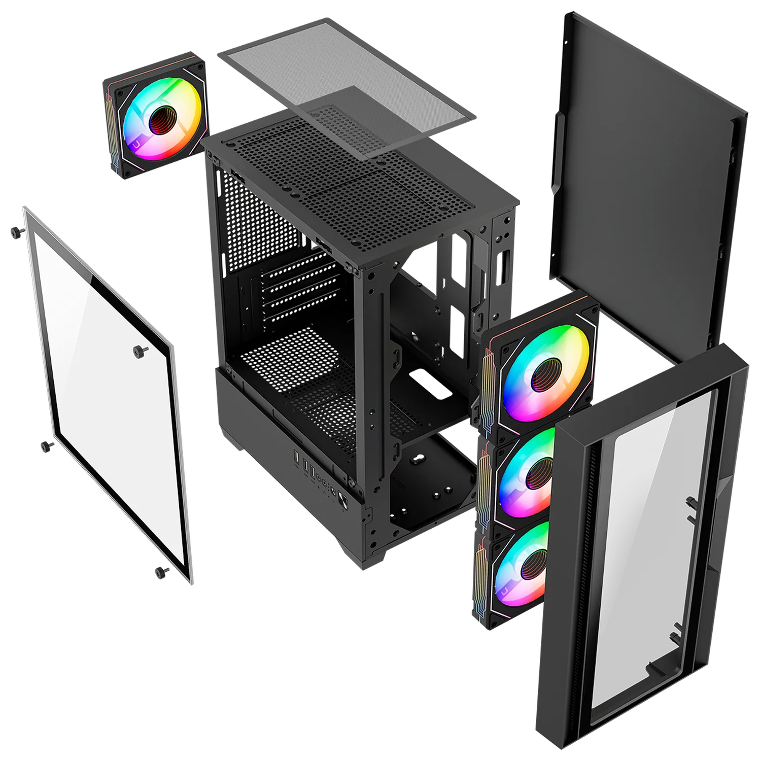 Gabinete XTREME PC GAMING Dragonfly PRO Mini Torre 4 Fan ARGB Negro CDXT4900BK - Image 3