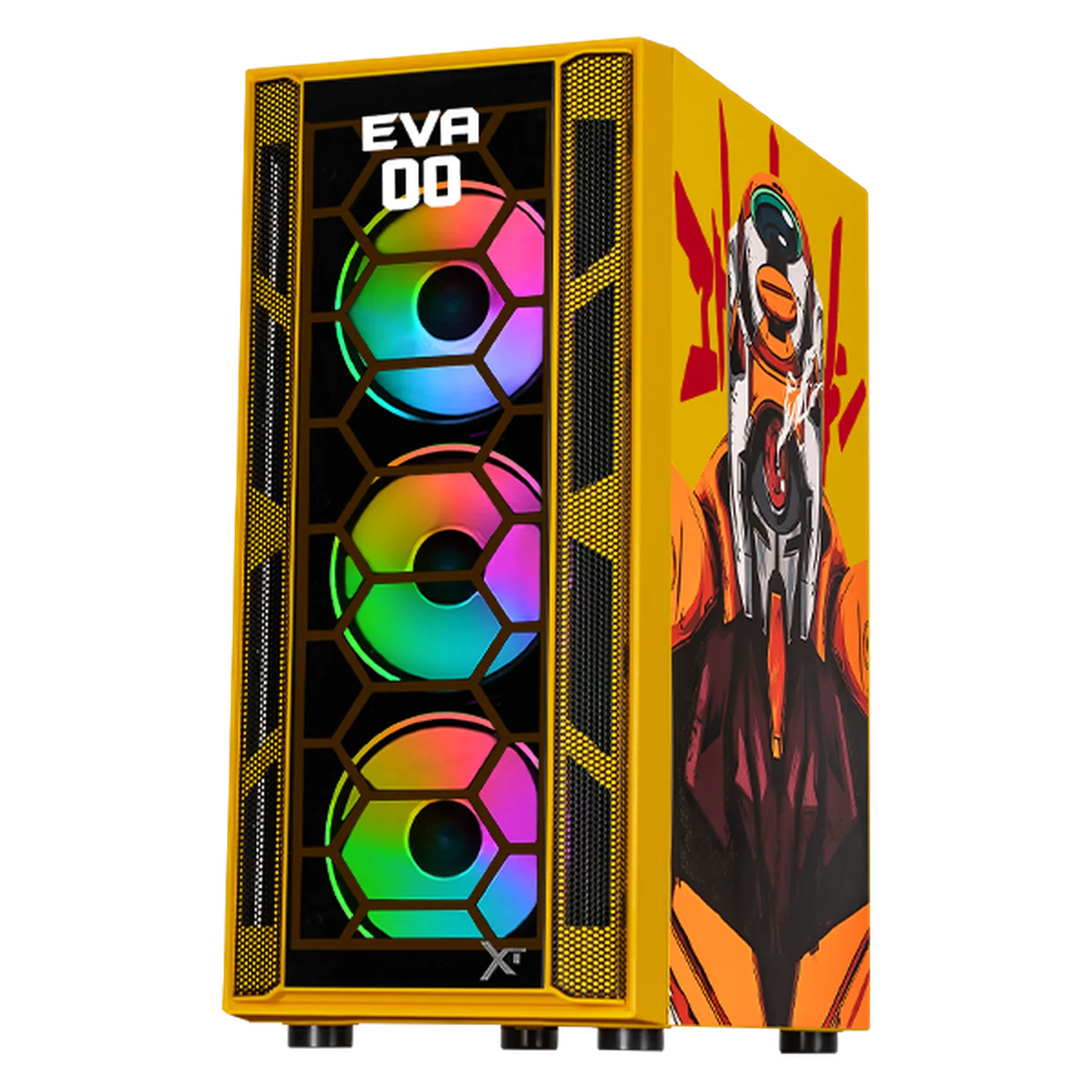 Gabinete XTREME PC GAMING Evangelion 00 Comic Edition Media Torre 4 Fan ARGB Amarillo CXTEV0YE - Image 2