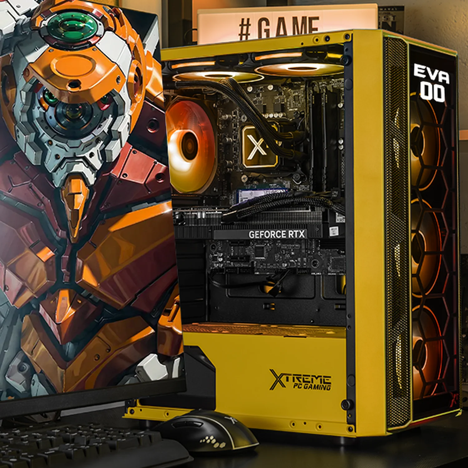 Gabinete XTREME PC GAMING Evangelion 00 Comic Edition Media Torre 4 Fan ARGB Amarillo CXTEV0YE - Image 6