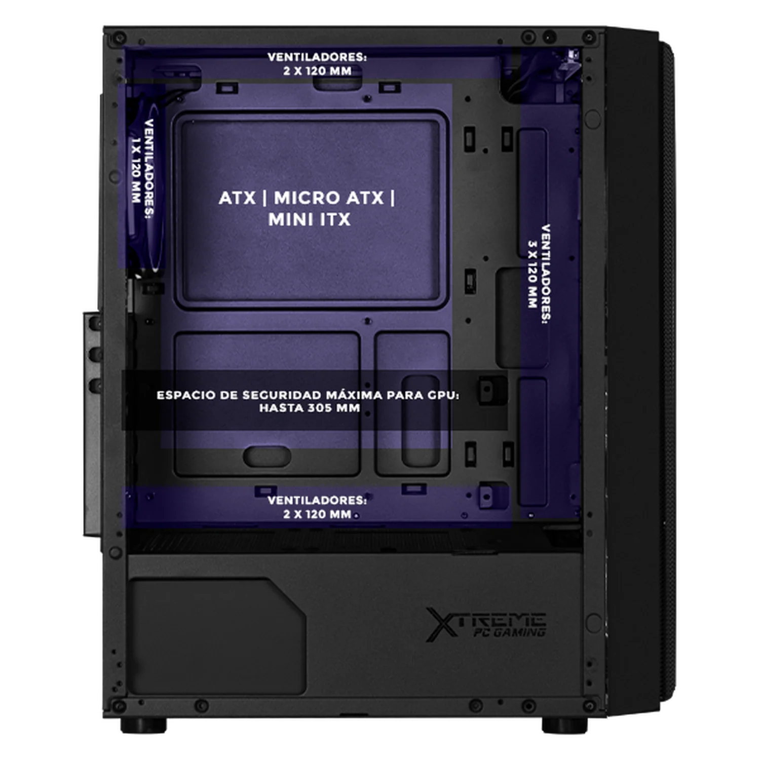Gabinete XTREME PC GAMING Evangelion 00 Comic Edition Media Torre 4 Fan ARGB Negro CXTEV0BK - Image 3