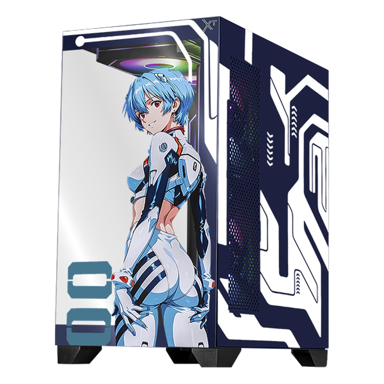 Gabinete XTREME PC GAMING Evangelion 00 Comic Edition Mini Torre 5 Fan ARGB HUB Azul CXTEVHIRD - Image 2