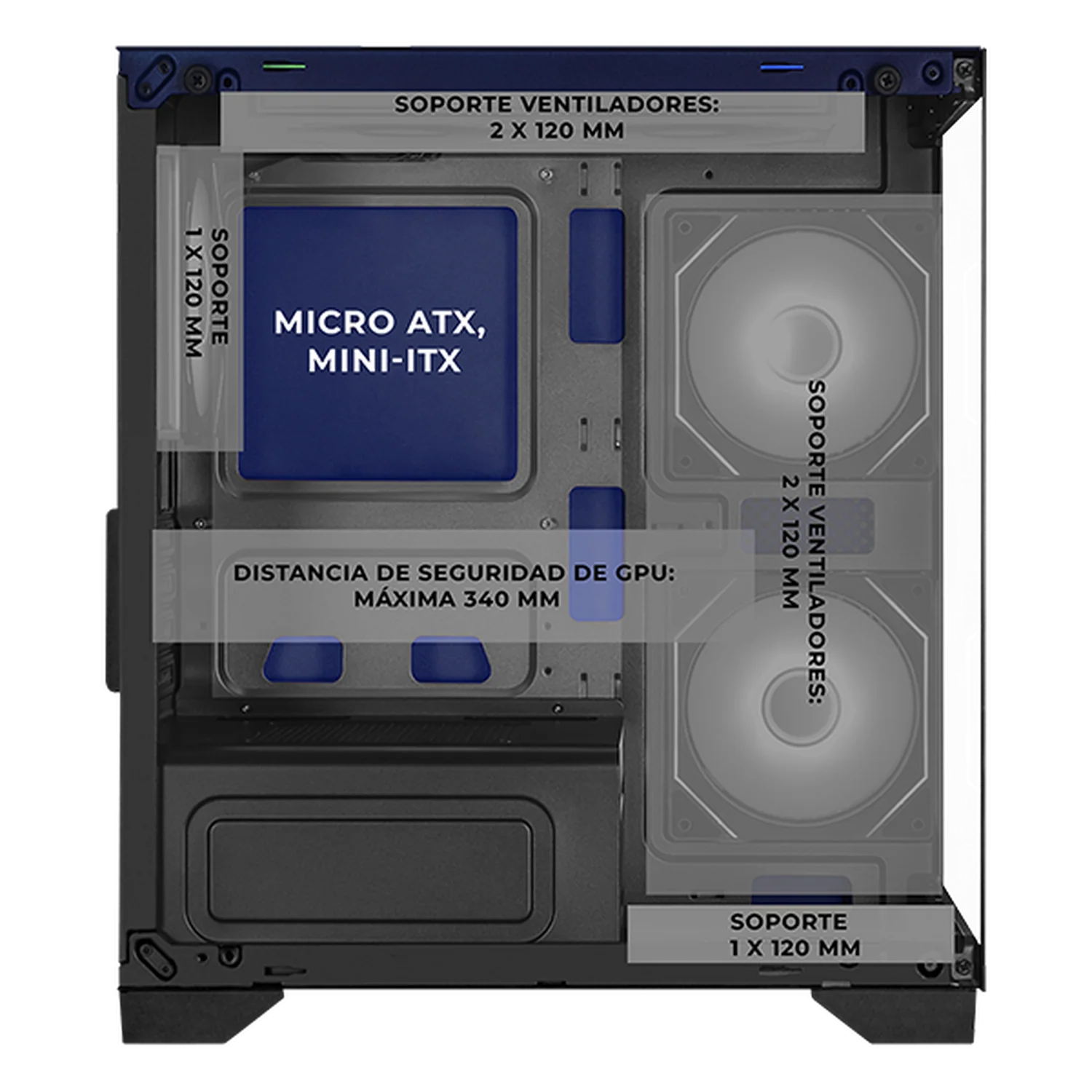 Gabinete XTREME PC GAMING Evangelion 00 Comic Edition Mini Torre 5 Fan ARGB HUB Azul CXTEVHIRD - Image 3