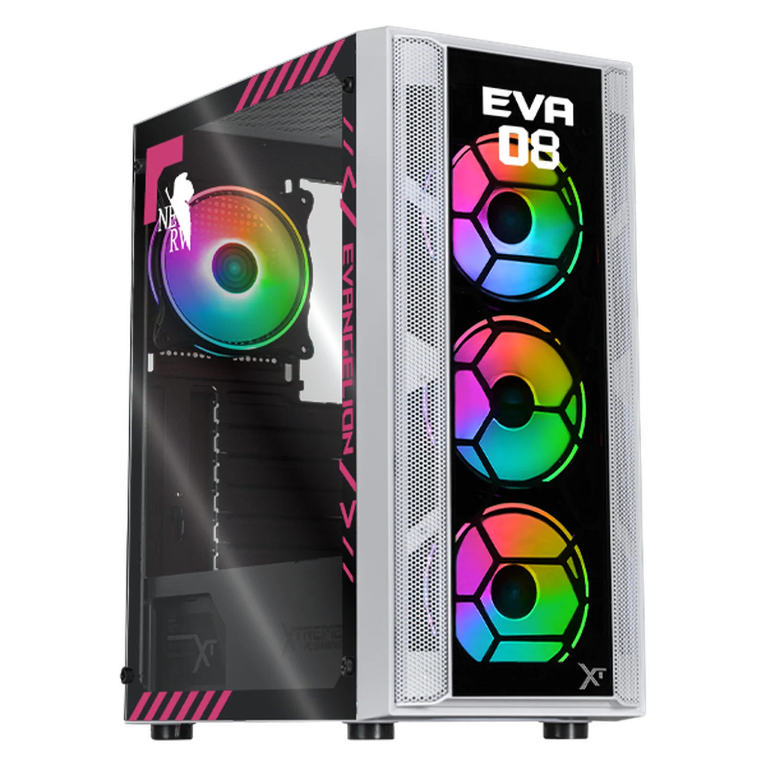 Gabinete XTREME PC GAMING Evangelion 08 Comic Edition Media Torre 4 Fan ARGB Blanco CXTEV8WT