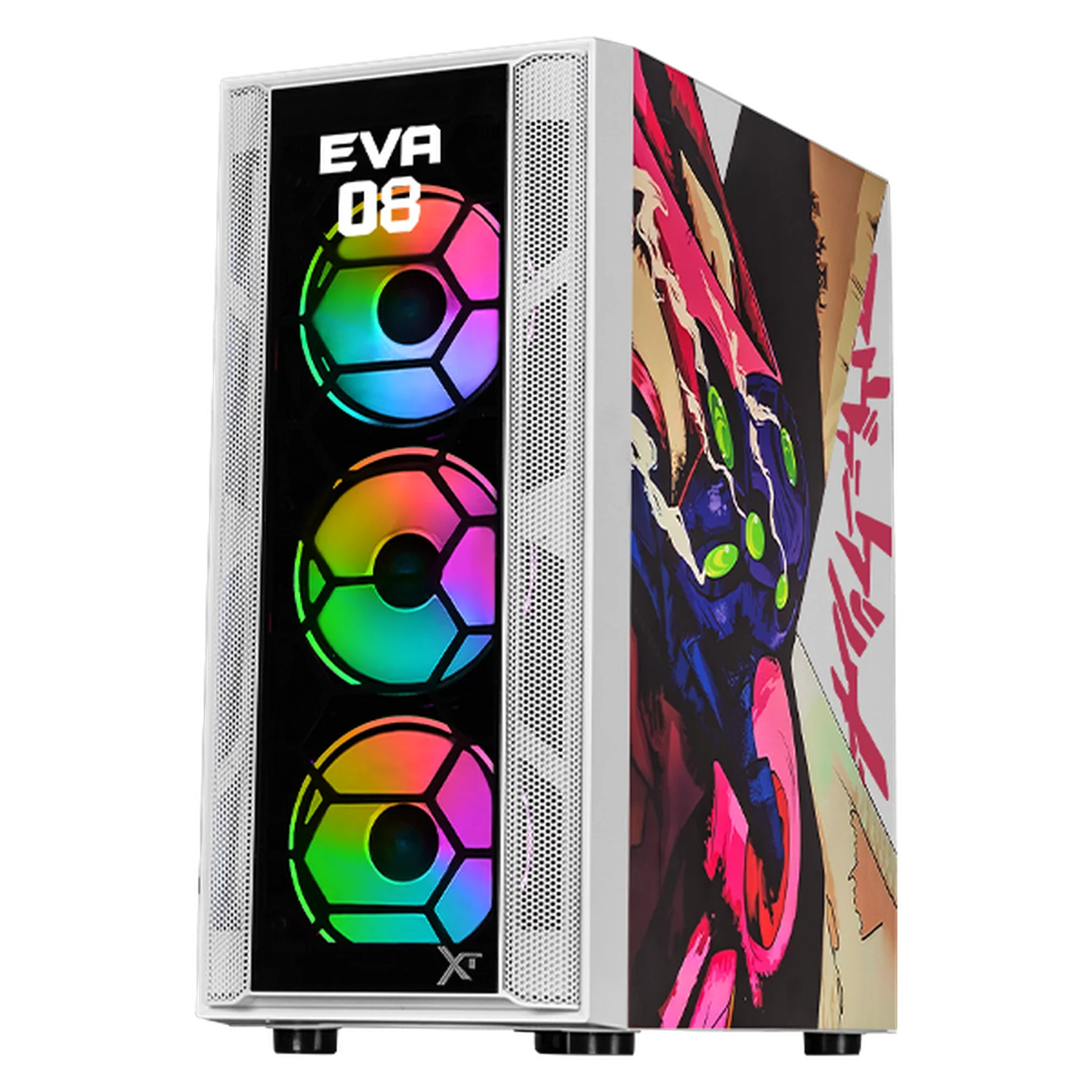 Gabinete XTREME PC GAMING Evangelion 08 Comic Edition Media Torre 4 Fan ARGB Blanco CXTEV8WT - Image 2