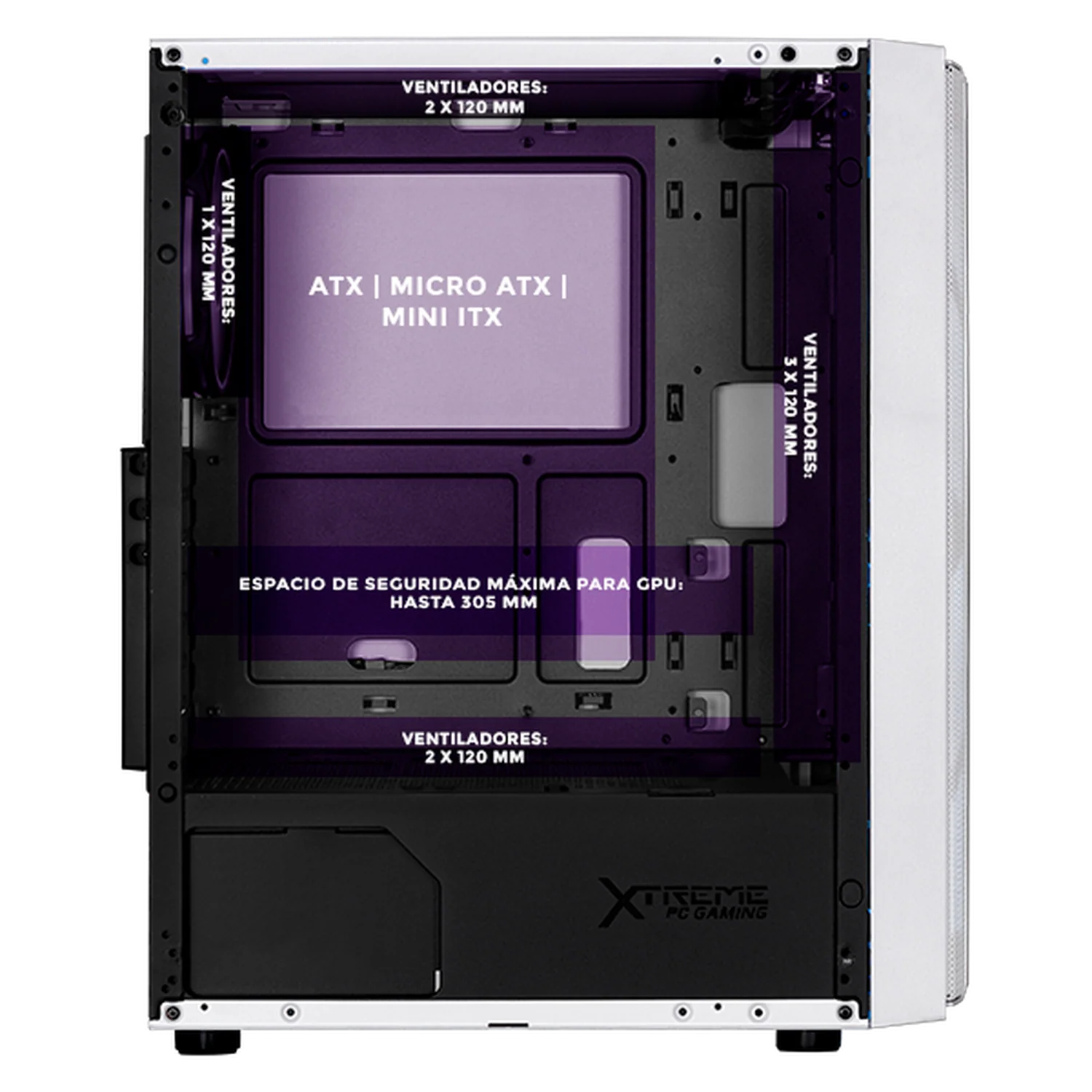 Gabinete XTREME PC GAMING Evangelion 08 Comic Edition Media Torre 4 Fan ARGB Blanco CXTEV8WT - Image 3