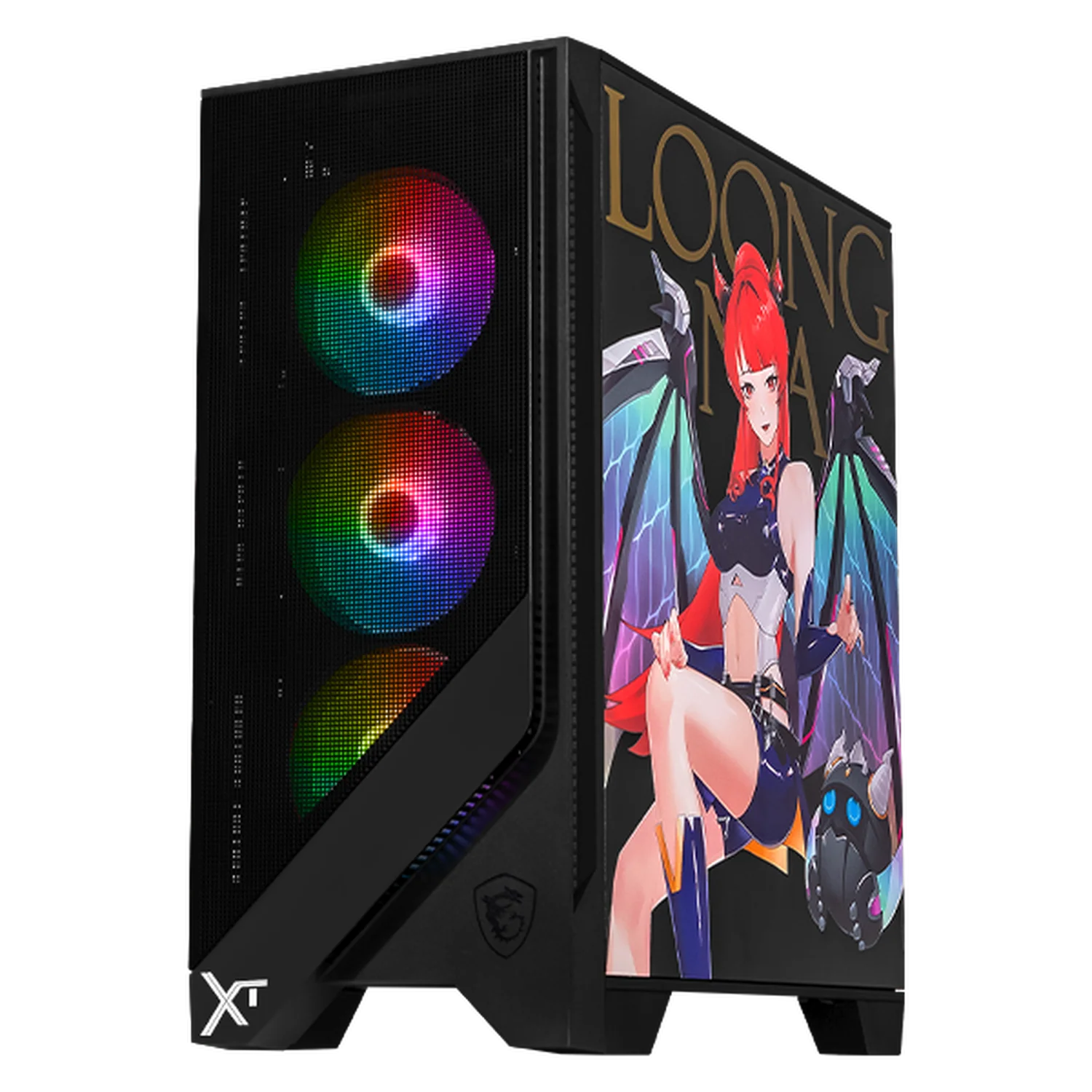 Gabinete XTREME PC GAMING Loong:Nia Edition Media Torre 6 Fan RGB Negro CXTLOMABK - Image 2