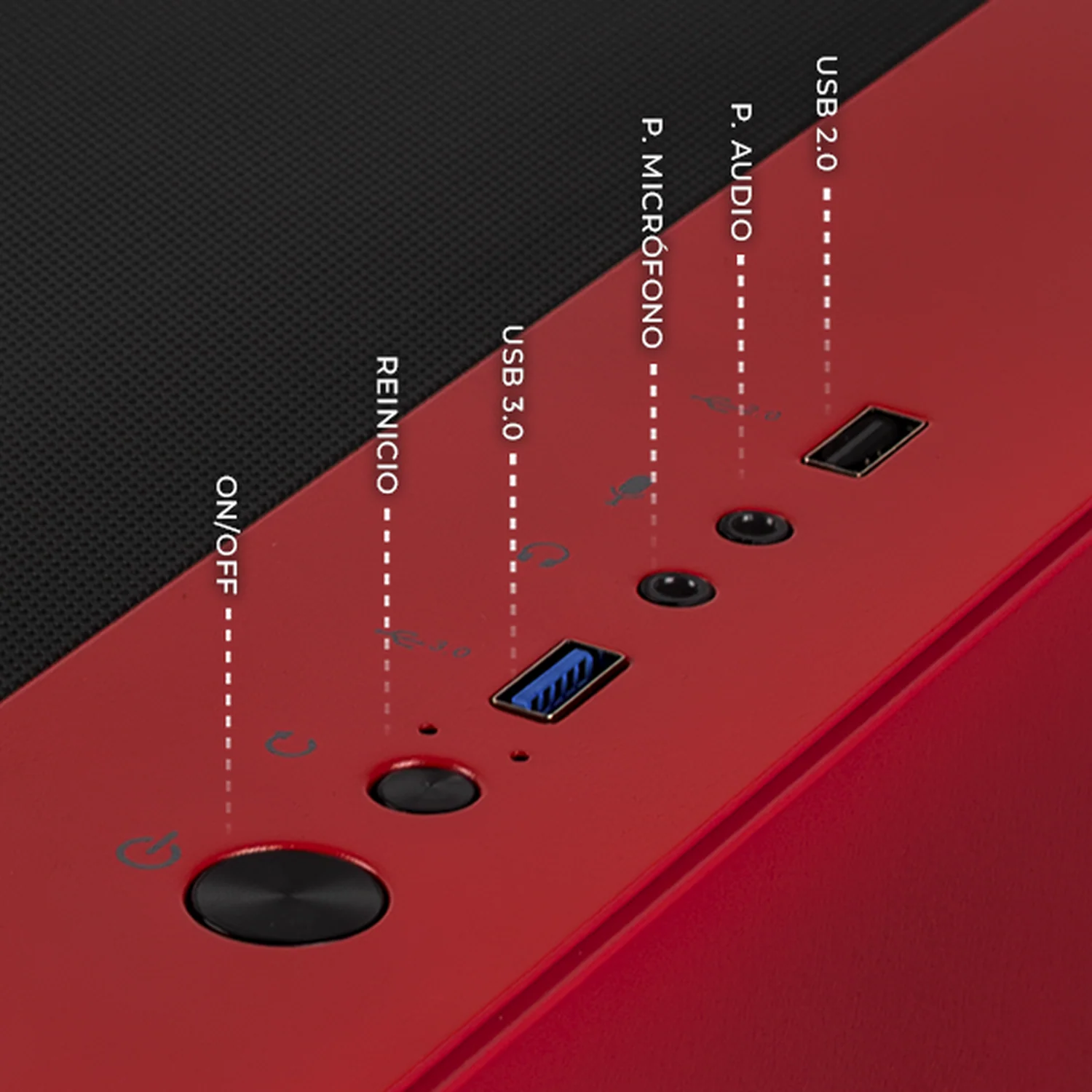 Gabinete XTREME PC GAMING Mario Galaxy Edition Mini Torre 5 Fan ARGB HUB Rojo CXTMACRRD - Image 4
