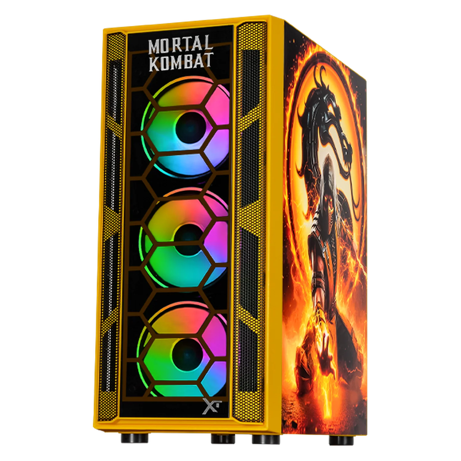 Gabinete XTREME PC GAMING Mortal Kombat Edition Media Torre 4 Fan ARGB Amarillo CXTMOKRYE - Image 2