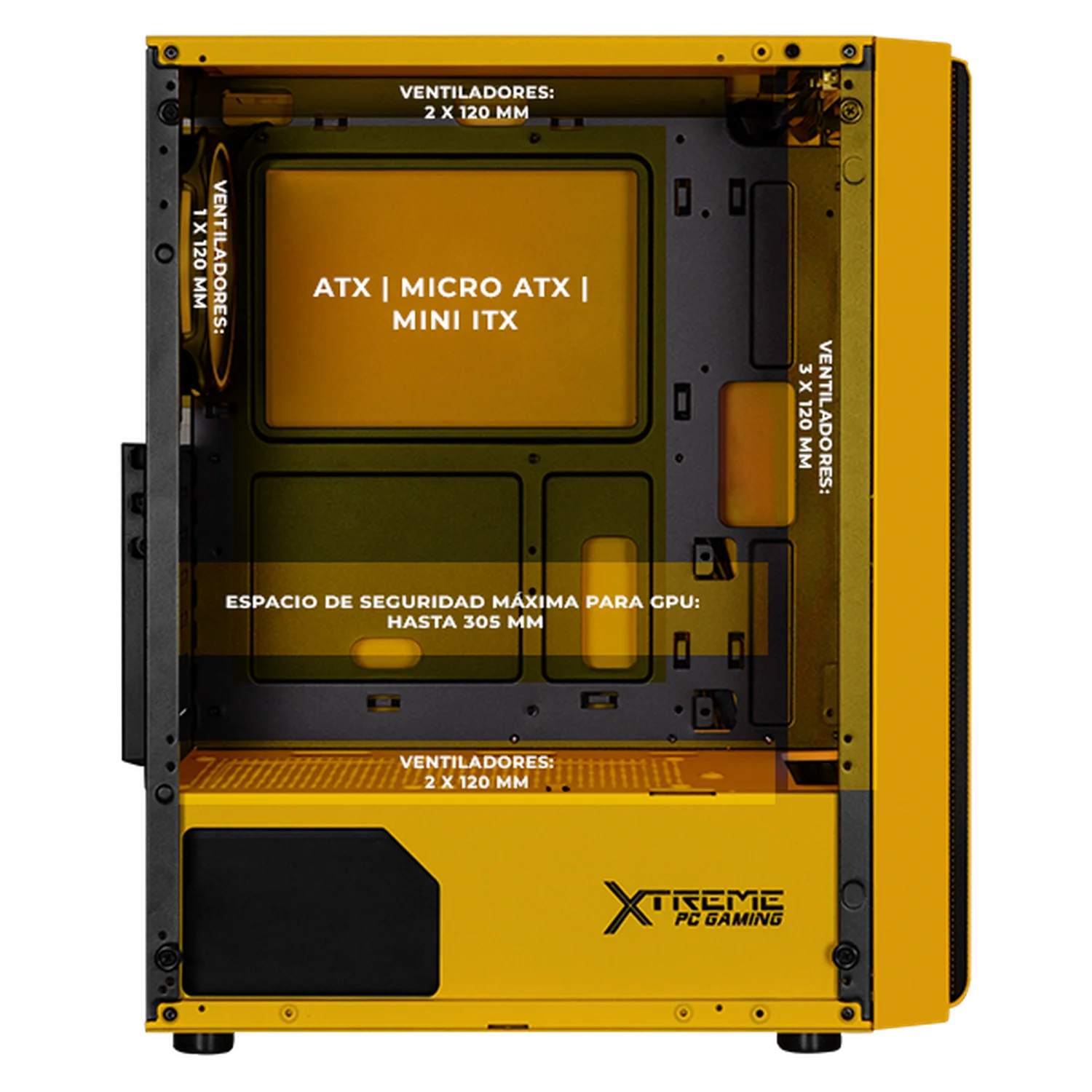 Gabinete XTREME PC GAMING Mortal Kombat Edition Media Torre 4 Fan ARGB Amarillo CXTMOKRYE - Image 3