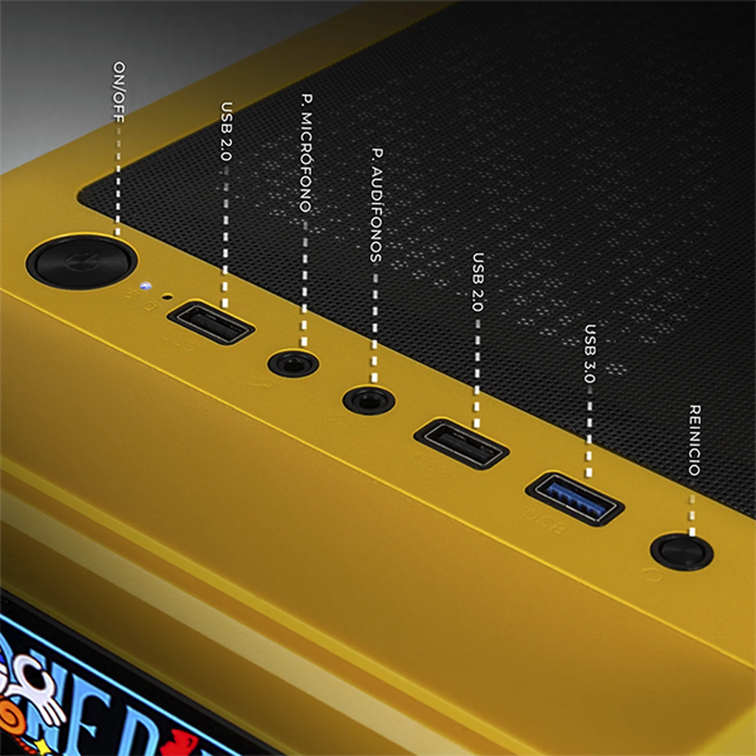 Gabinete XTREME PC GAMING Nami Edition Media Torre 4 Fan ARGB Amarillo CXTNAKRYE - Image 4