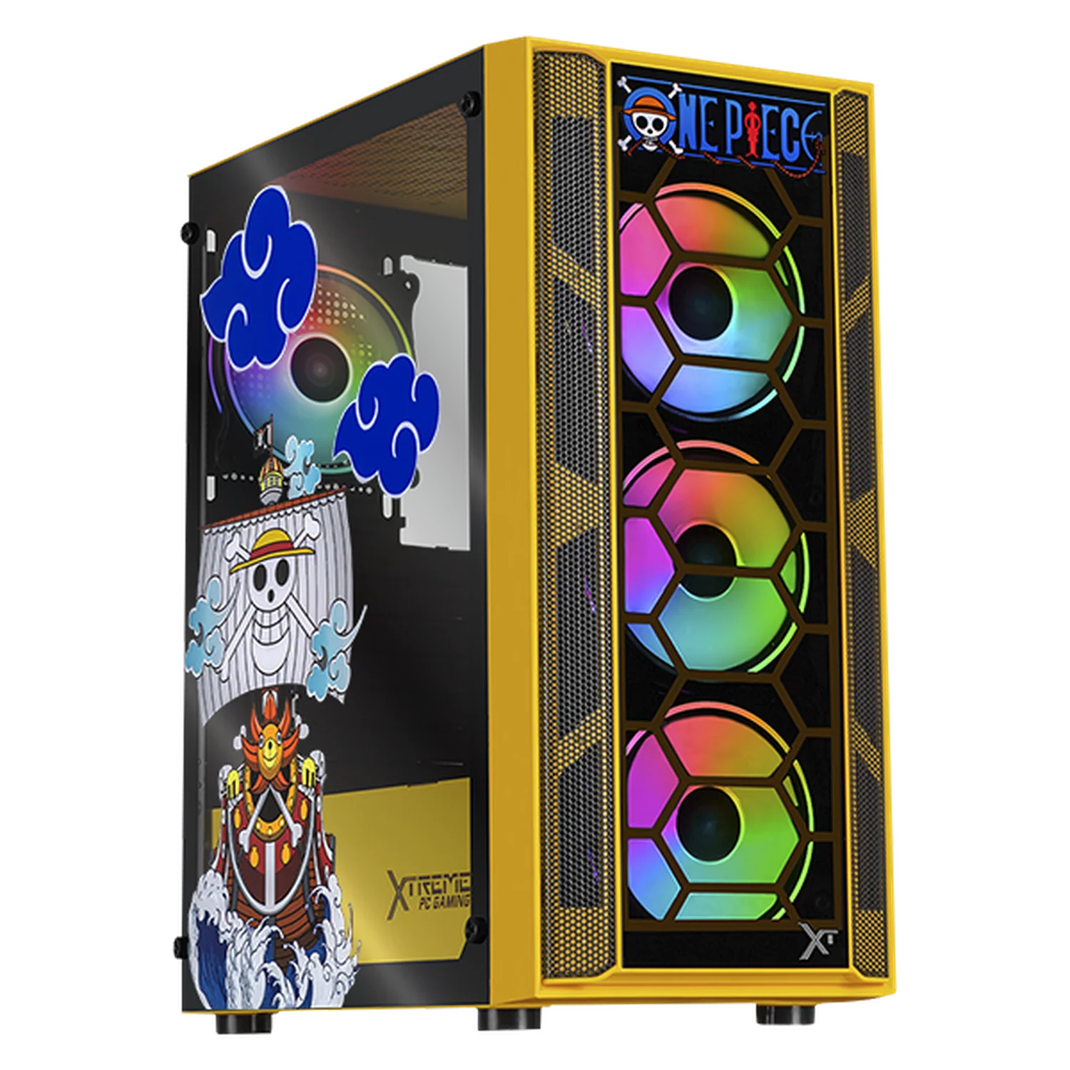 Gabinete XTREME PC GAMING One Piece Edition Media Torre 4 Fan ARGB Amarillo CXTONKRYE
