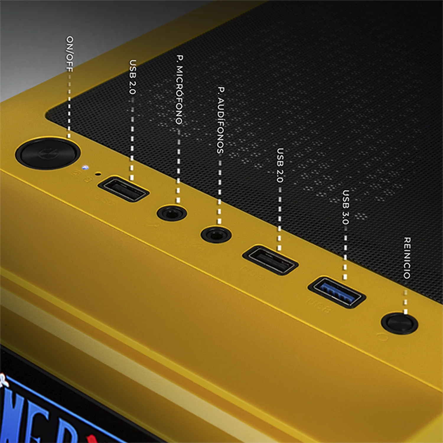 Gabinete XTREME PC GAMING One Piece Edition Media Torre 4 Fan ARGB Amarillo CXTONKRYE - Image 4