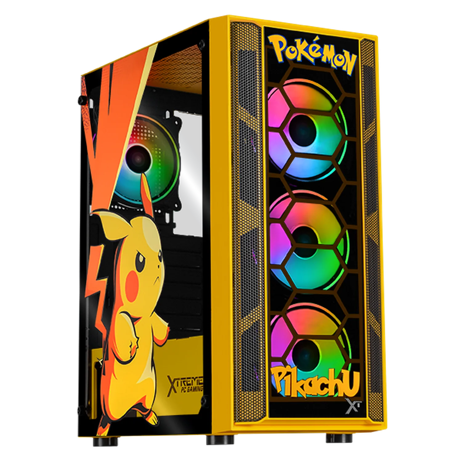 Gabinete XTREME PC GAMING Pikachu Edition Media Torre 4 Fan ARGB Amarillo CXTPIKRYE