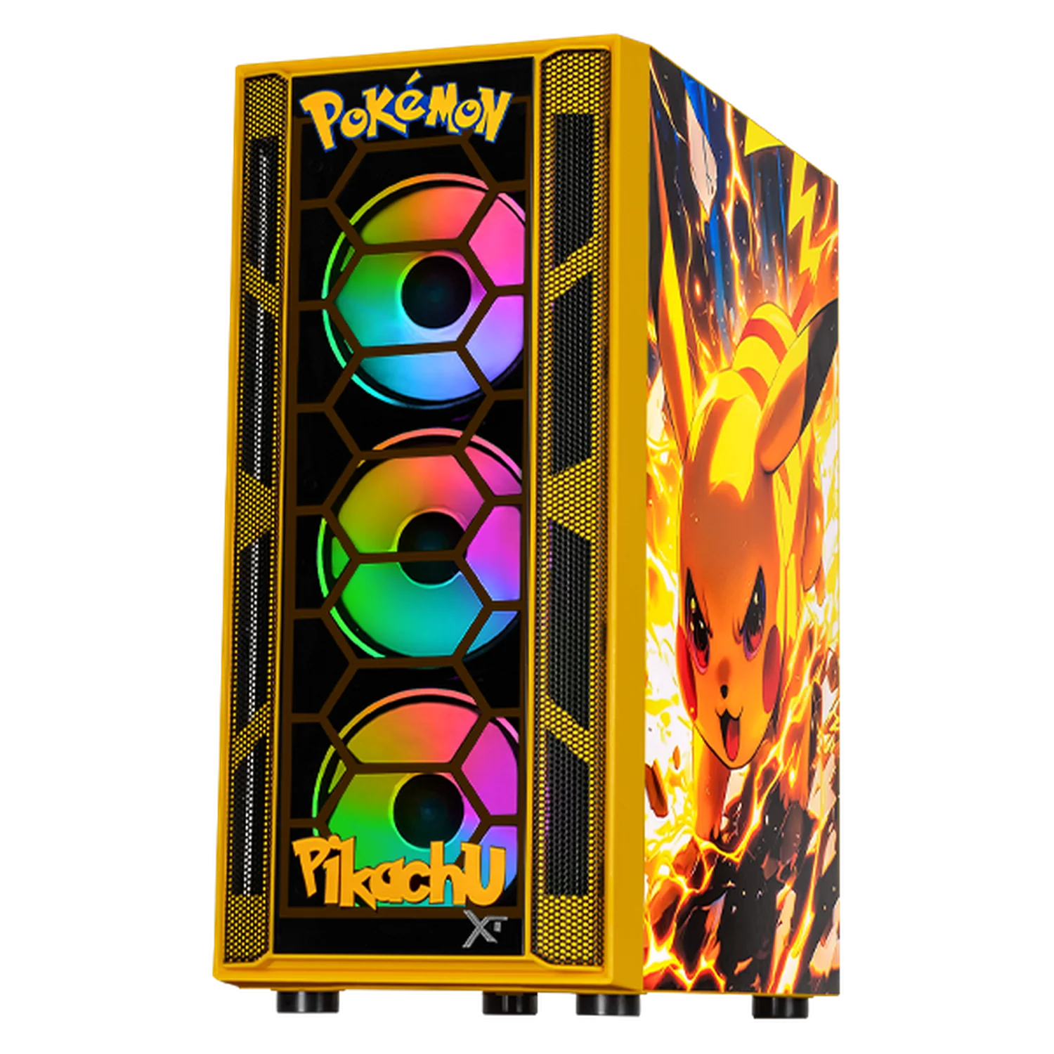 Gabinete XTREME PC GAMING Pikachu Edition Media Torre 4 Fan ARGB Amarillo CXTPIKRYE - Image 2