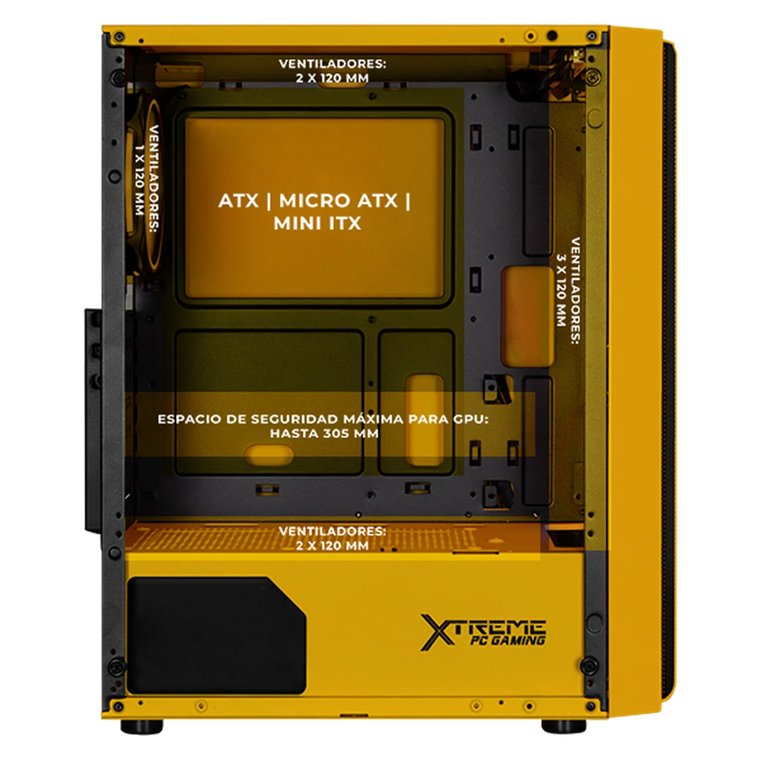 Gabinete XTREME PC GAMING Pikachu Edition Media Torre 4 Fan ARGB Amarillo CXTPIKRYE - Image 3